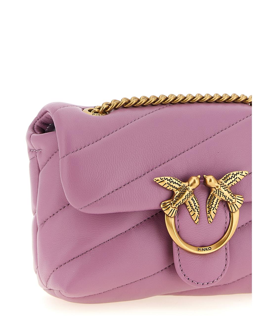 PINKO Розовая кожаная сумка через плечо, фото 3