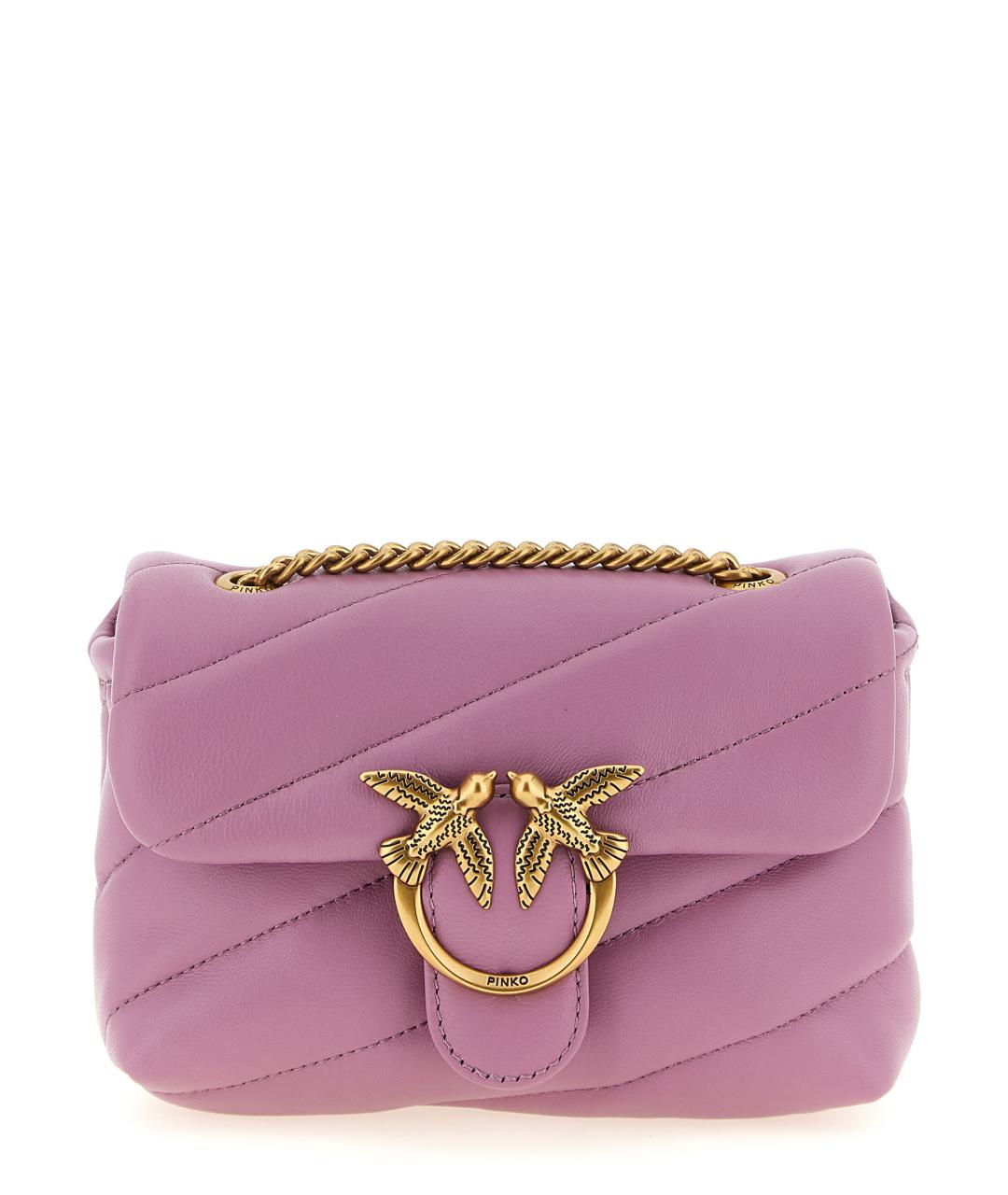 PINKO Розовая кожаная сумка через плечо, фото 1