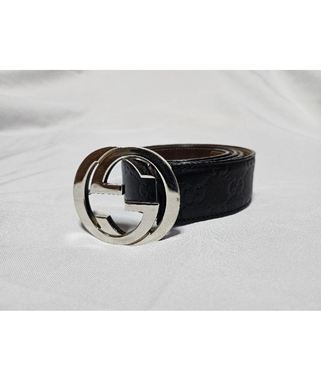 GUCCI Черный кожаный ремень, фото 9