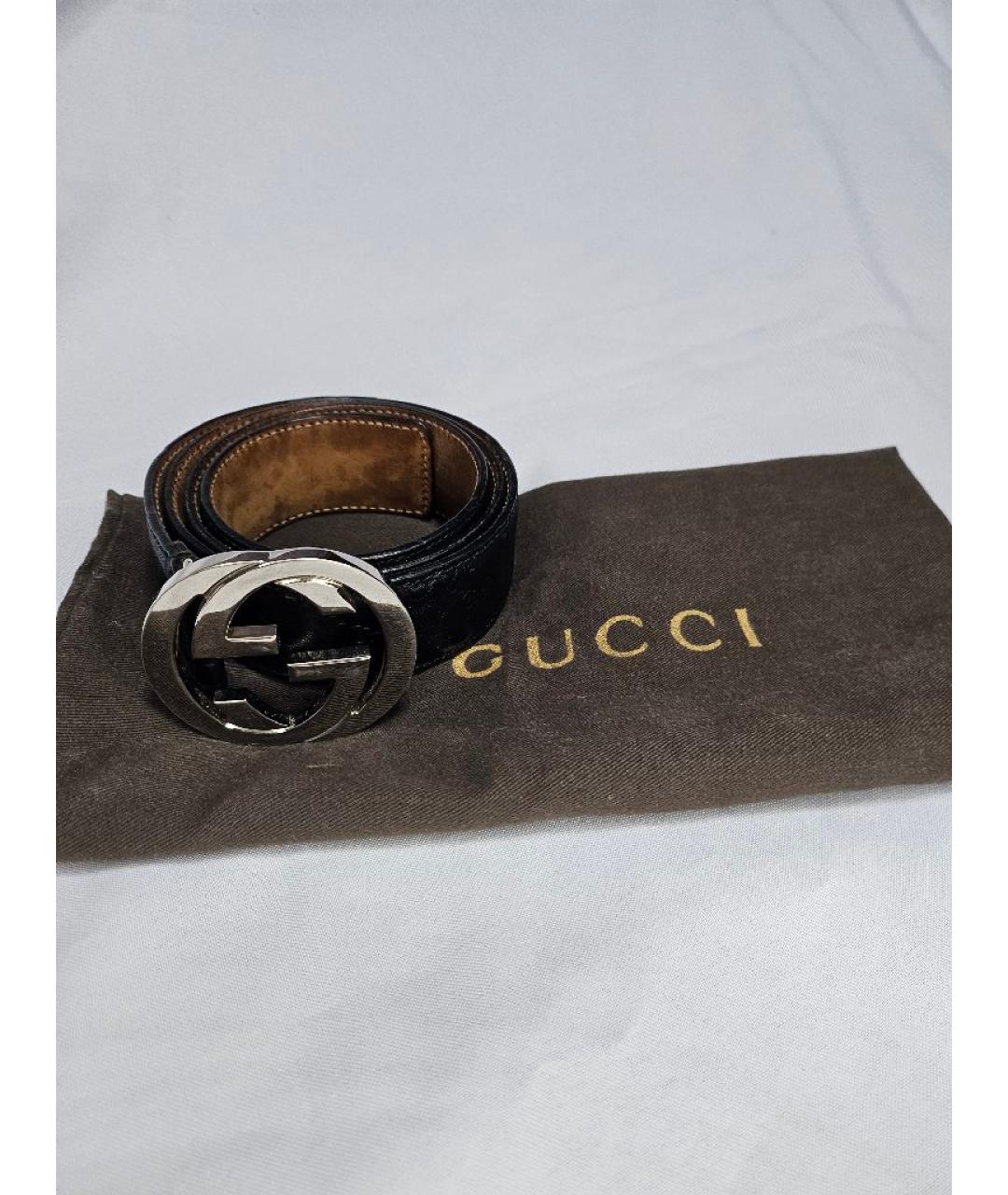GUCCI Черный кожаный ремень, фото 8