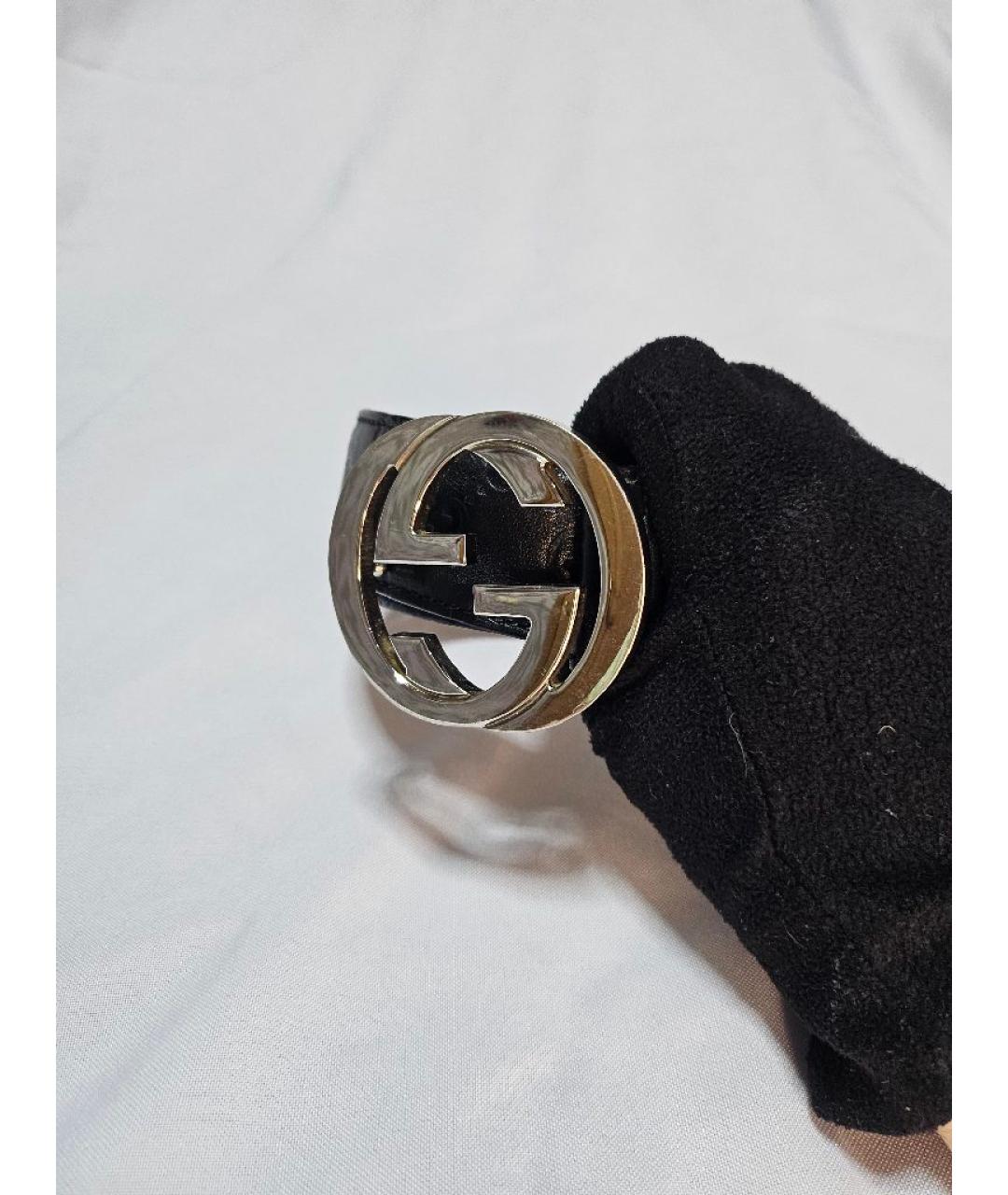 GUCCI Черный кожаный ремень, фото 4