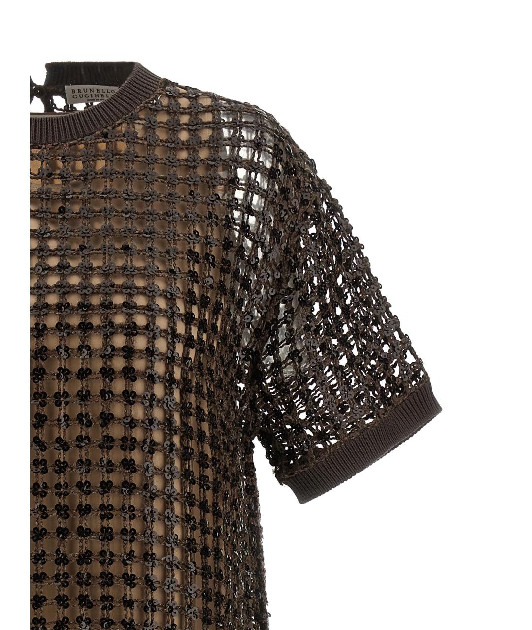 BRUNELLO CUCINELLI Коричневое шелковое платье, фото 3