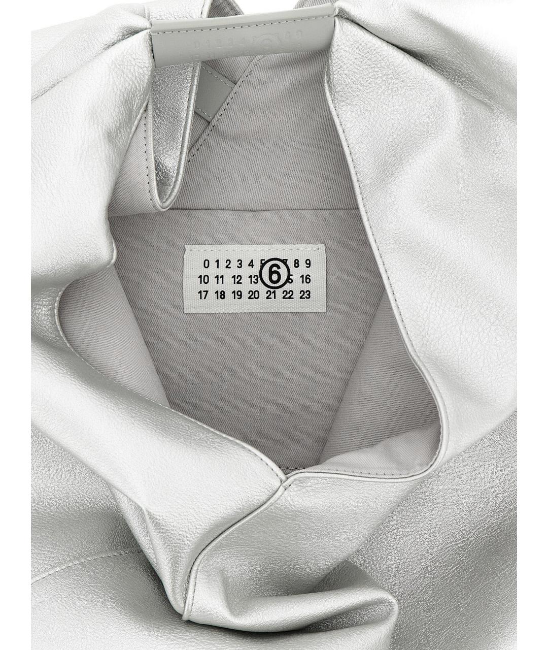 MM6 MAISON MARGIELA Серебряная сумка тоут из искусственной кожи, фото 4