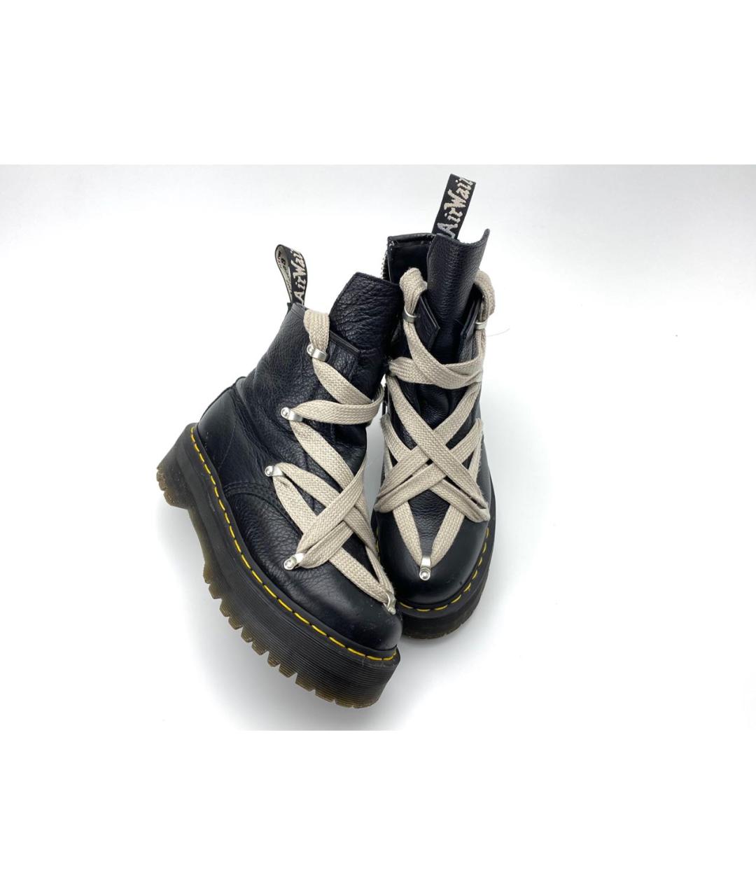 RICK OWENS Черные кожаные ботинки, фото 2