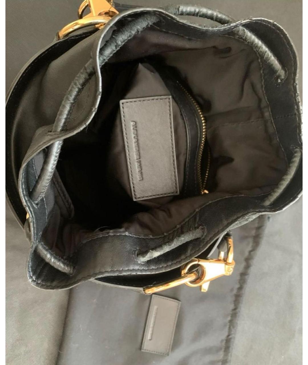 ALEXANDER WANG Черная кожаная сумка через плечо, фото 4