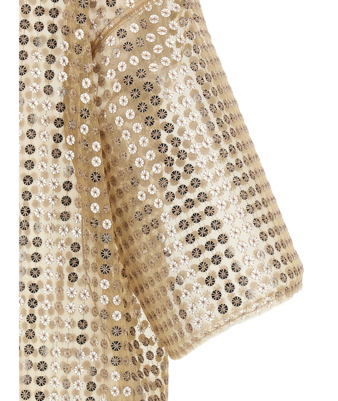 FABIANA FILIPPI Золотое полиэстеровое коктейльное платье, фото 4