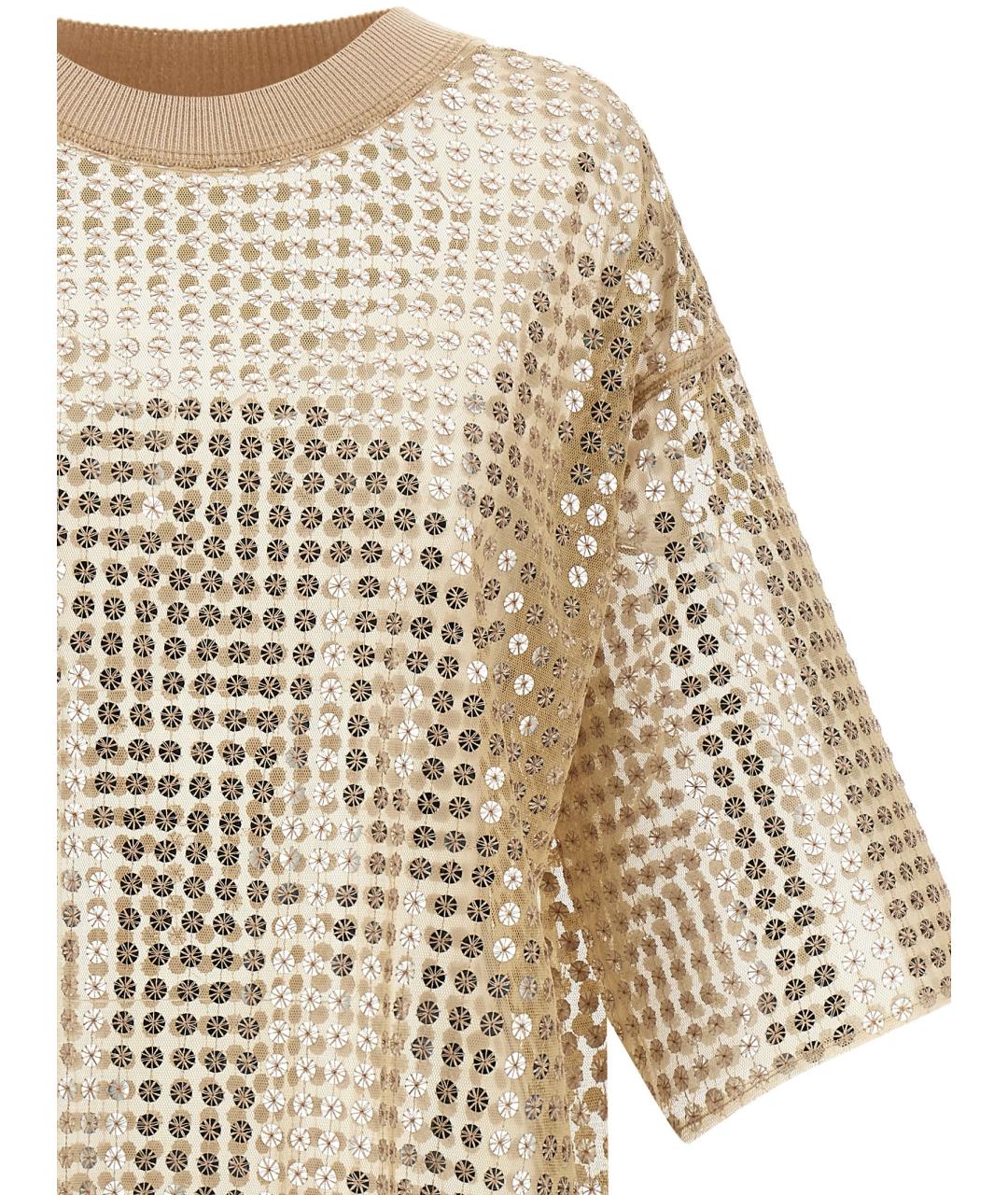 FABIANA FILIPPI Золотое полиэстеровое коктейльное платье, фото 3