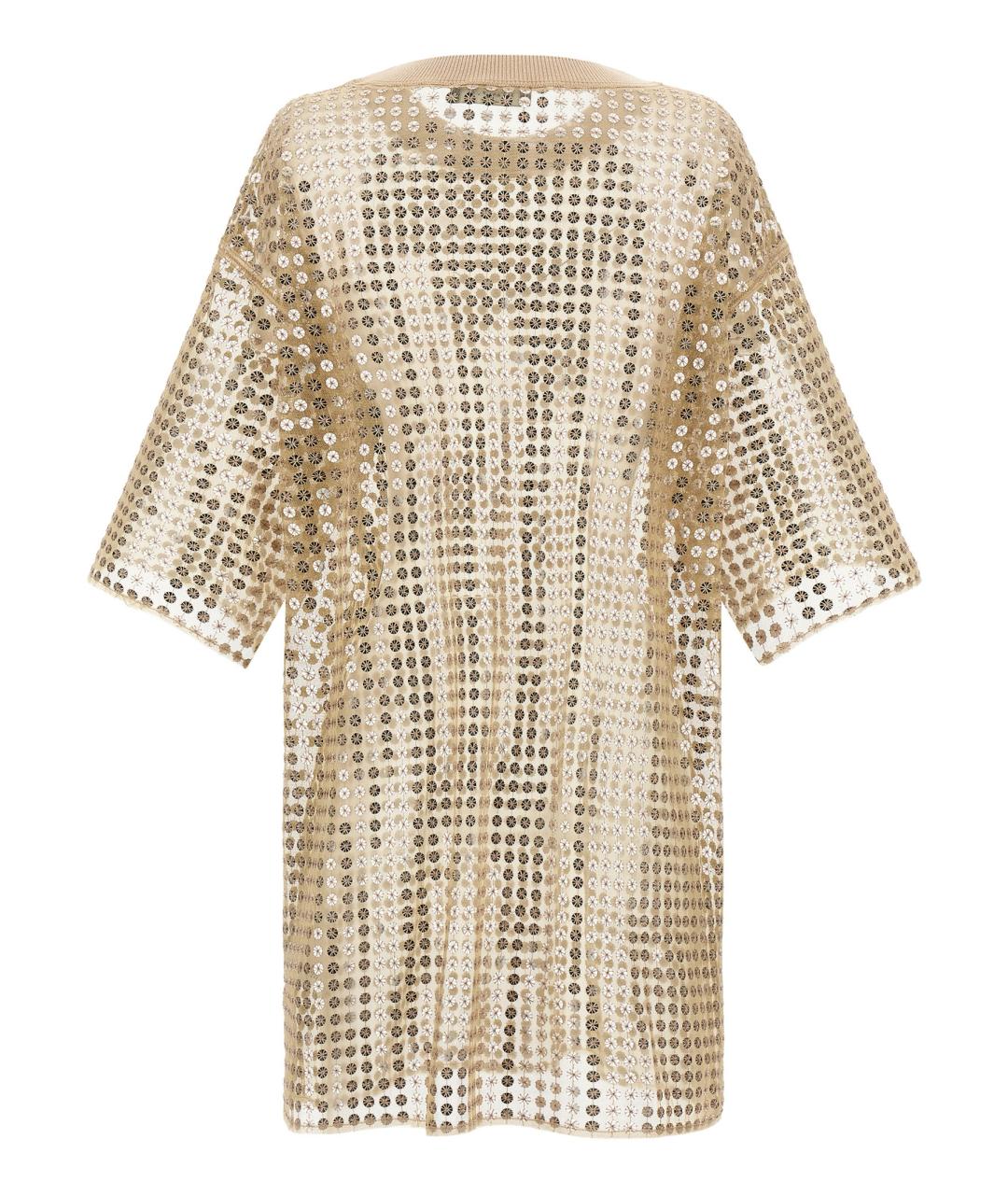 FABIANA FILIPPI Золотое полиэстеровое коктейльное платье, фото 2