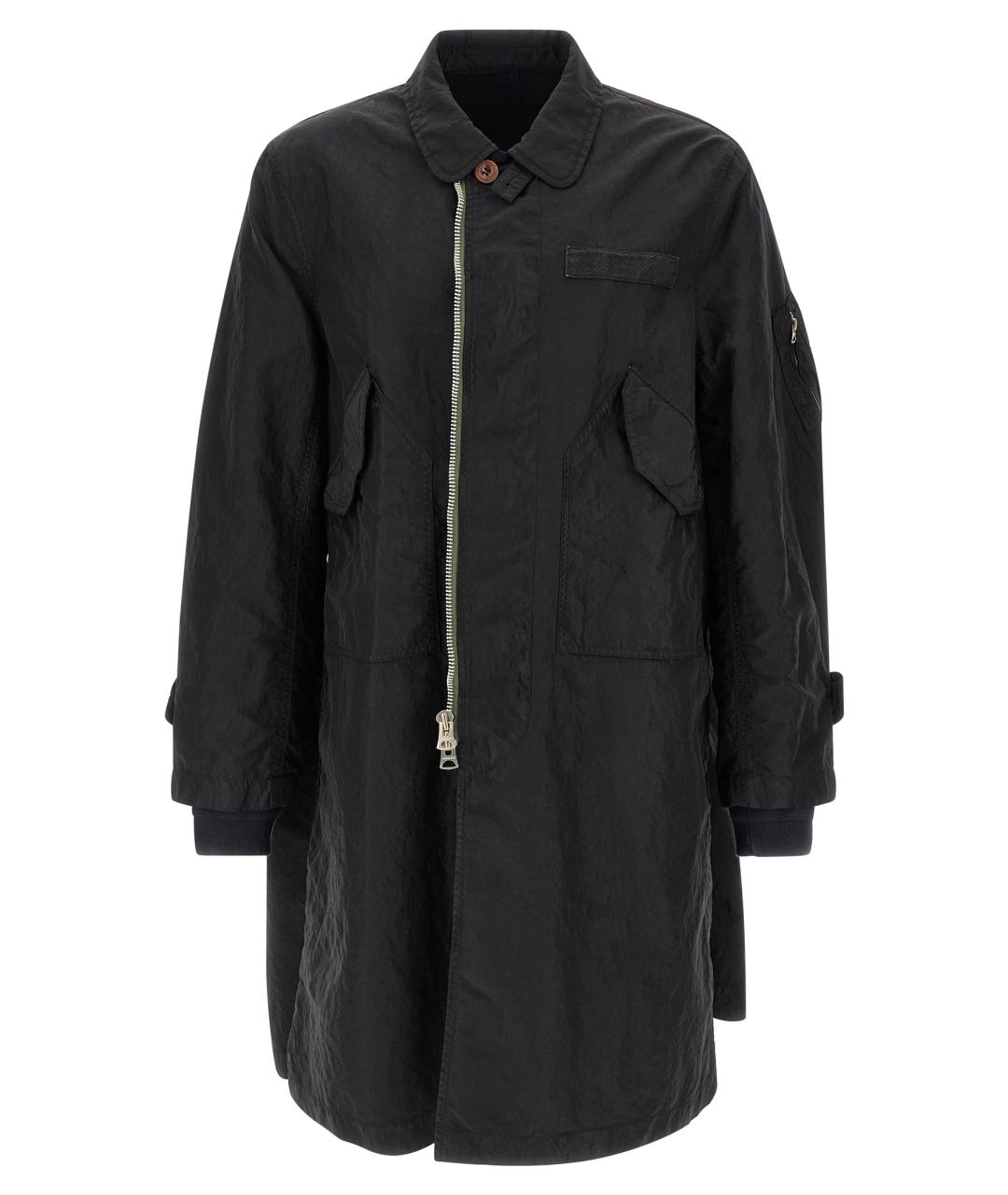 SACAI Черный полиамидовый тренч / плащ, фото 2