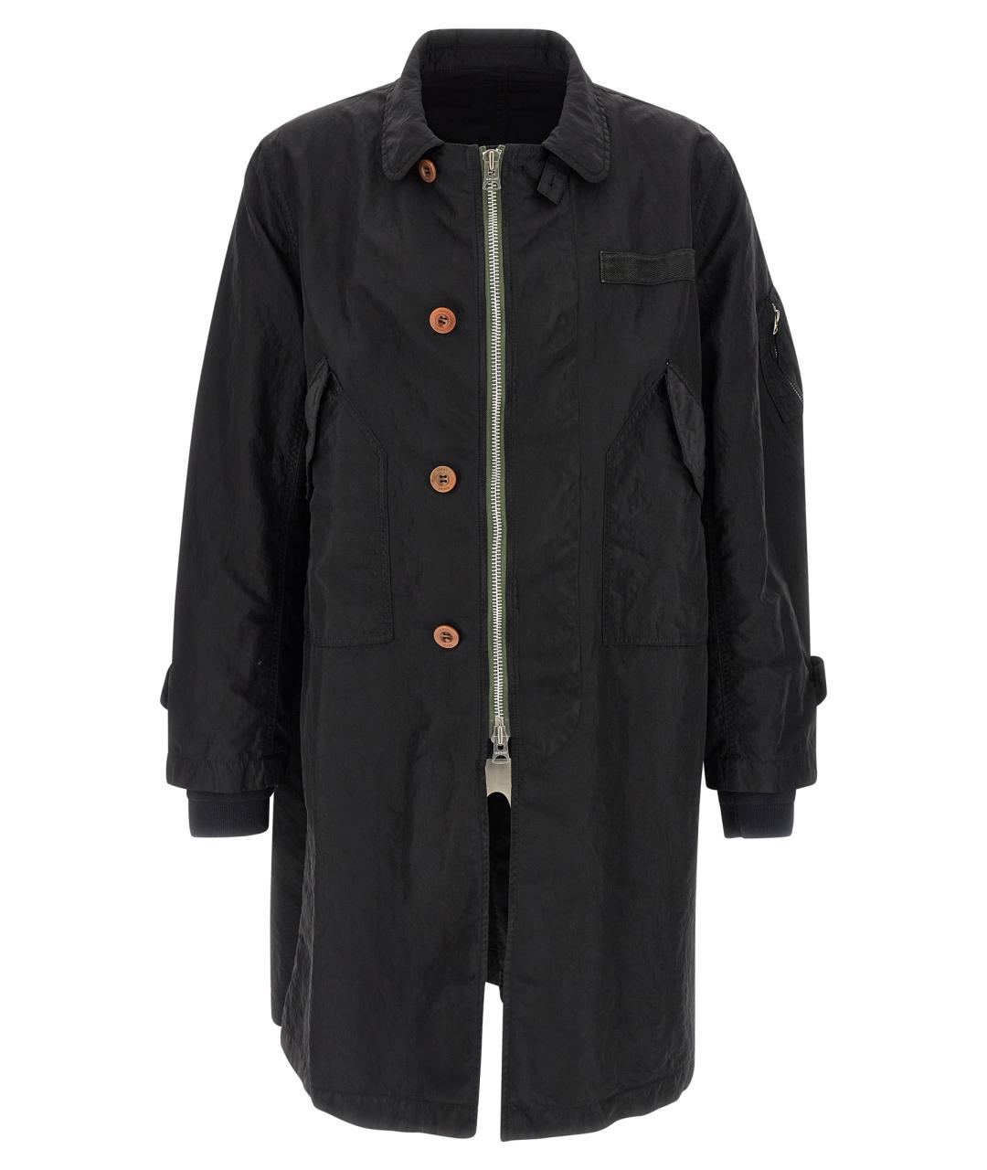 SACAI Черный полиамидовый тренч / плащ, фото 1