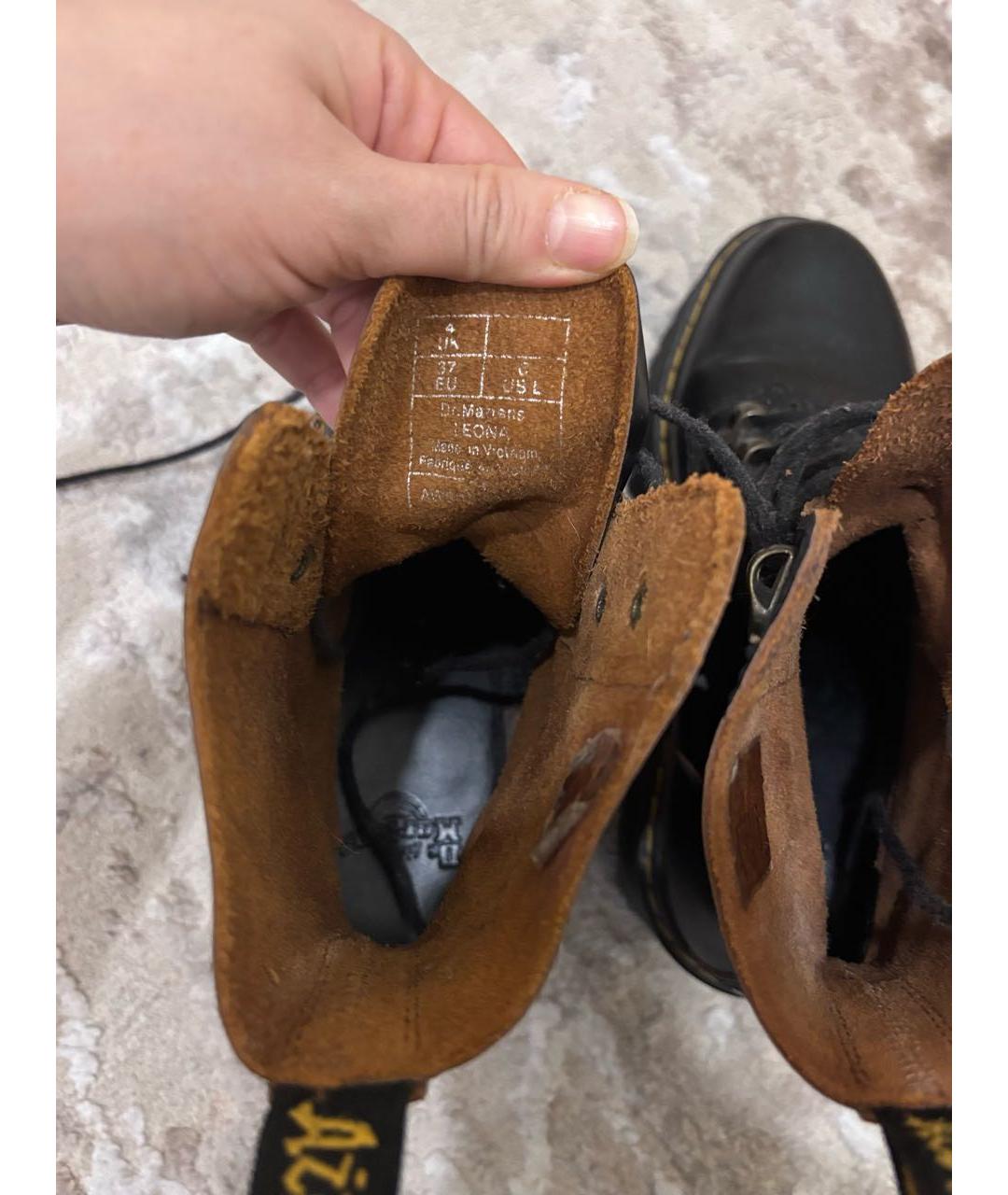 DR. MARTENS Черные кожаные ботинки, фото 5