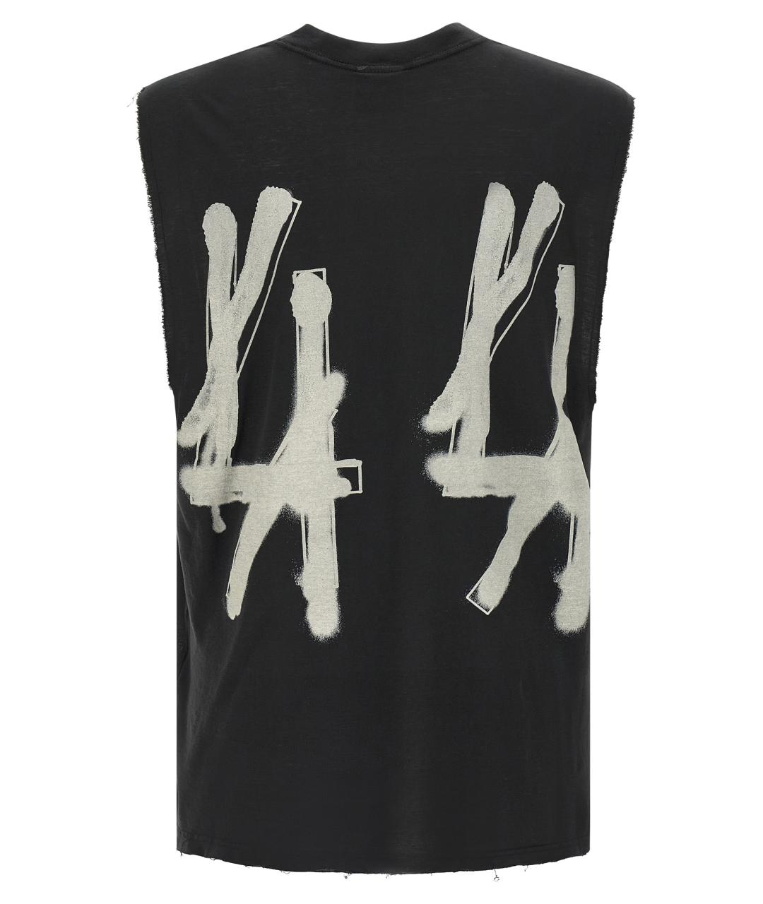 44 LABEL Черная хлопковая майка, фото 2