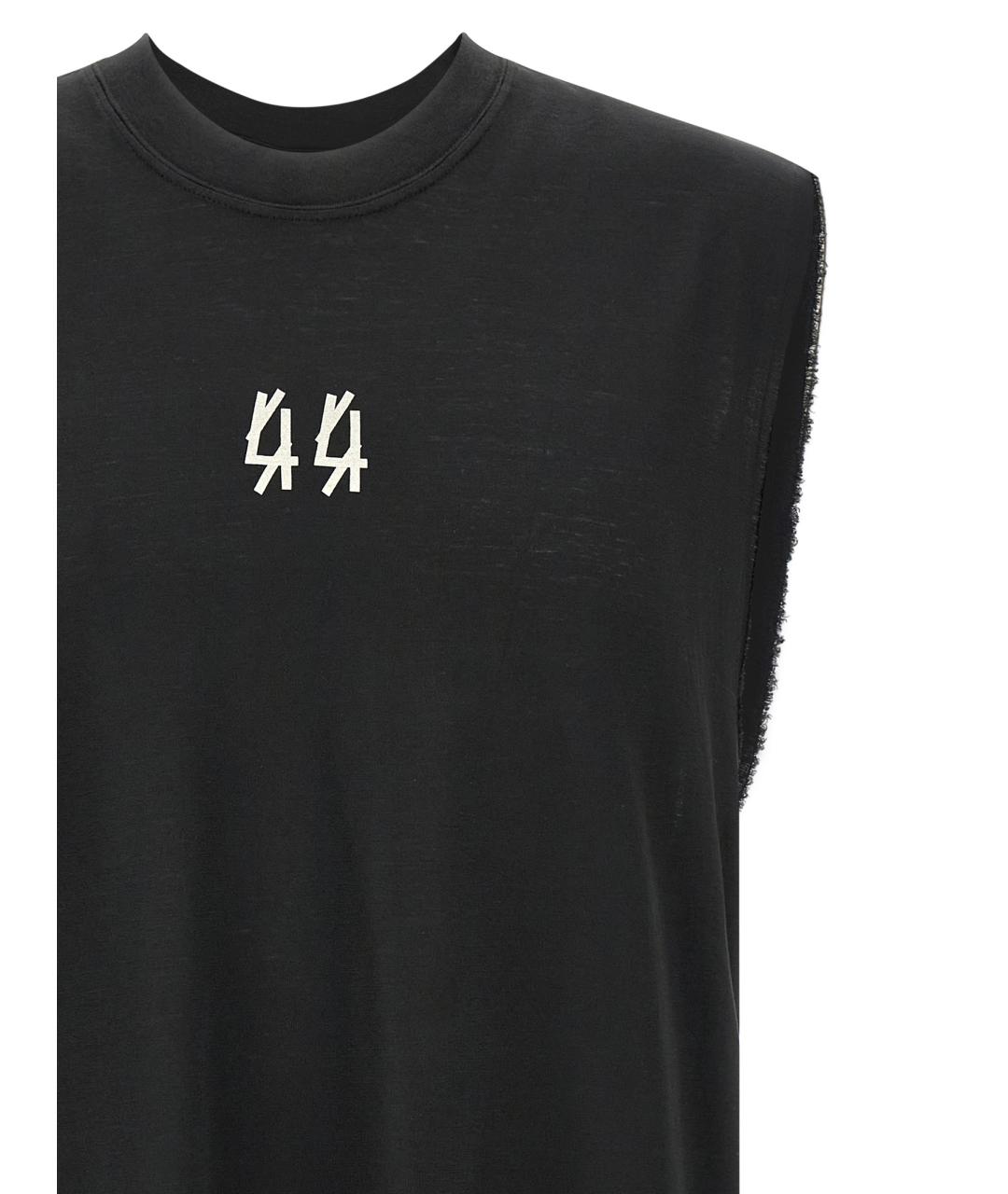 44 LABEL Черная хлопковая майка, фото 3
