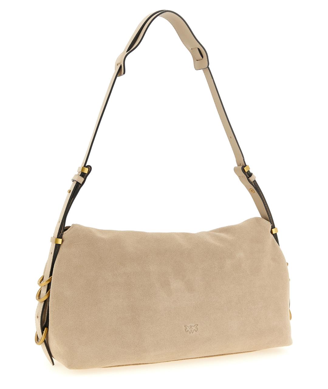 PINKO Бежевая замшевая сумка через плечо, фото 2