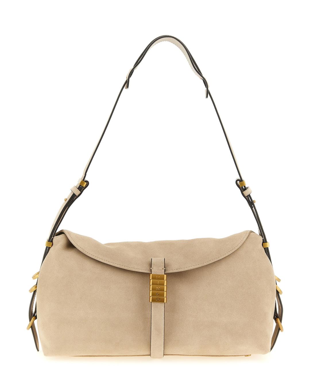 PINKO Бежевая замшевая сумка через плечо, фото 1