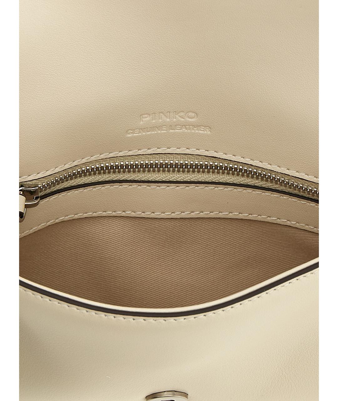PINKO Белая кожаная сумка через плечо, фото 4