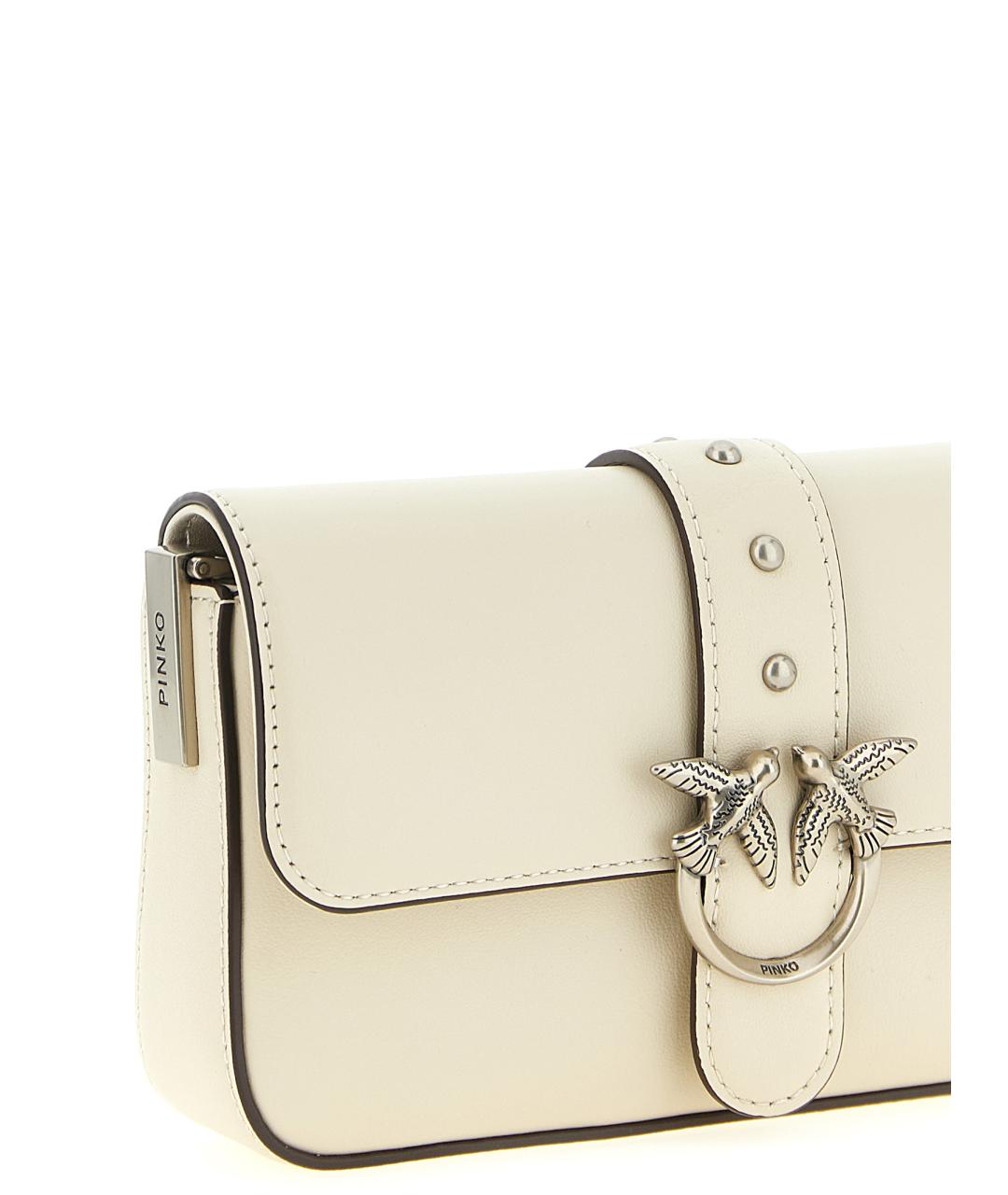 PINKO Белая кожаная сумка через плечо, фото 3