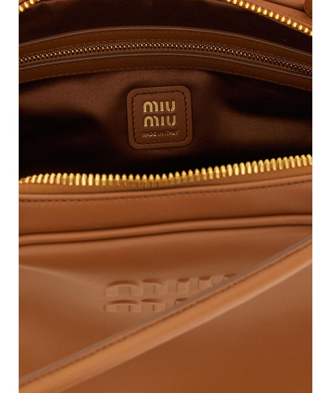 MIU MIU Коричневая кожаная сумка тоут, фото 4