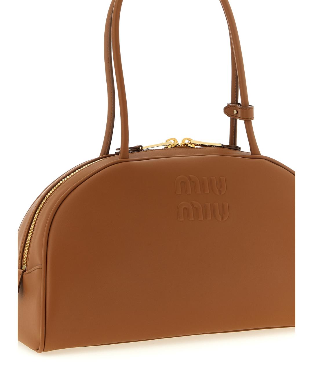 MIU MIU Коричневая кожаная сумка тоут, фото 3