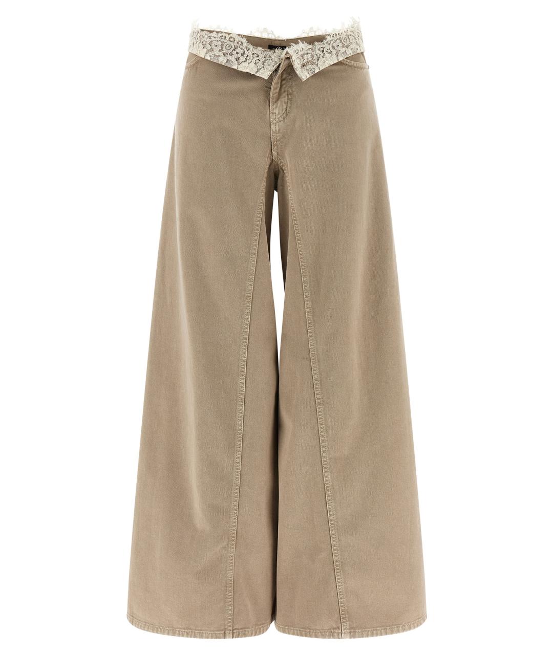 PINKO Бежевые хлопковые прямые джинсы, фото 1