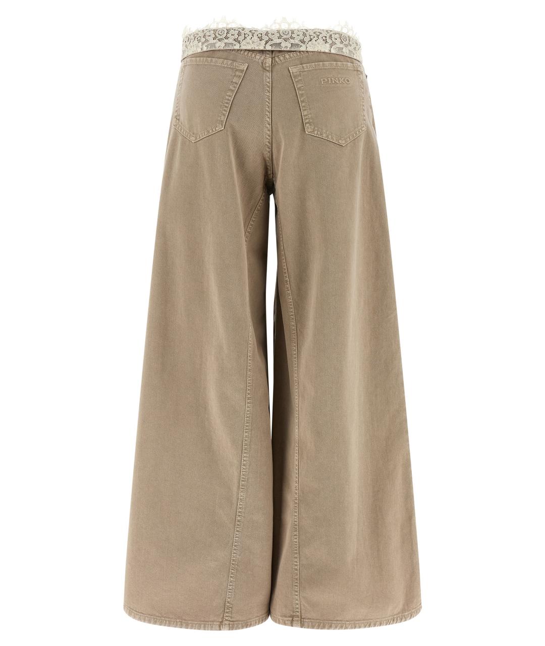 PINKO Бежевые хлопковые прямые джинсы, фото 2