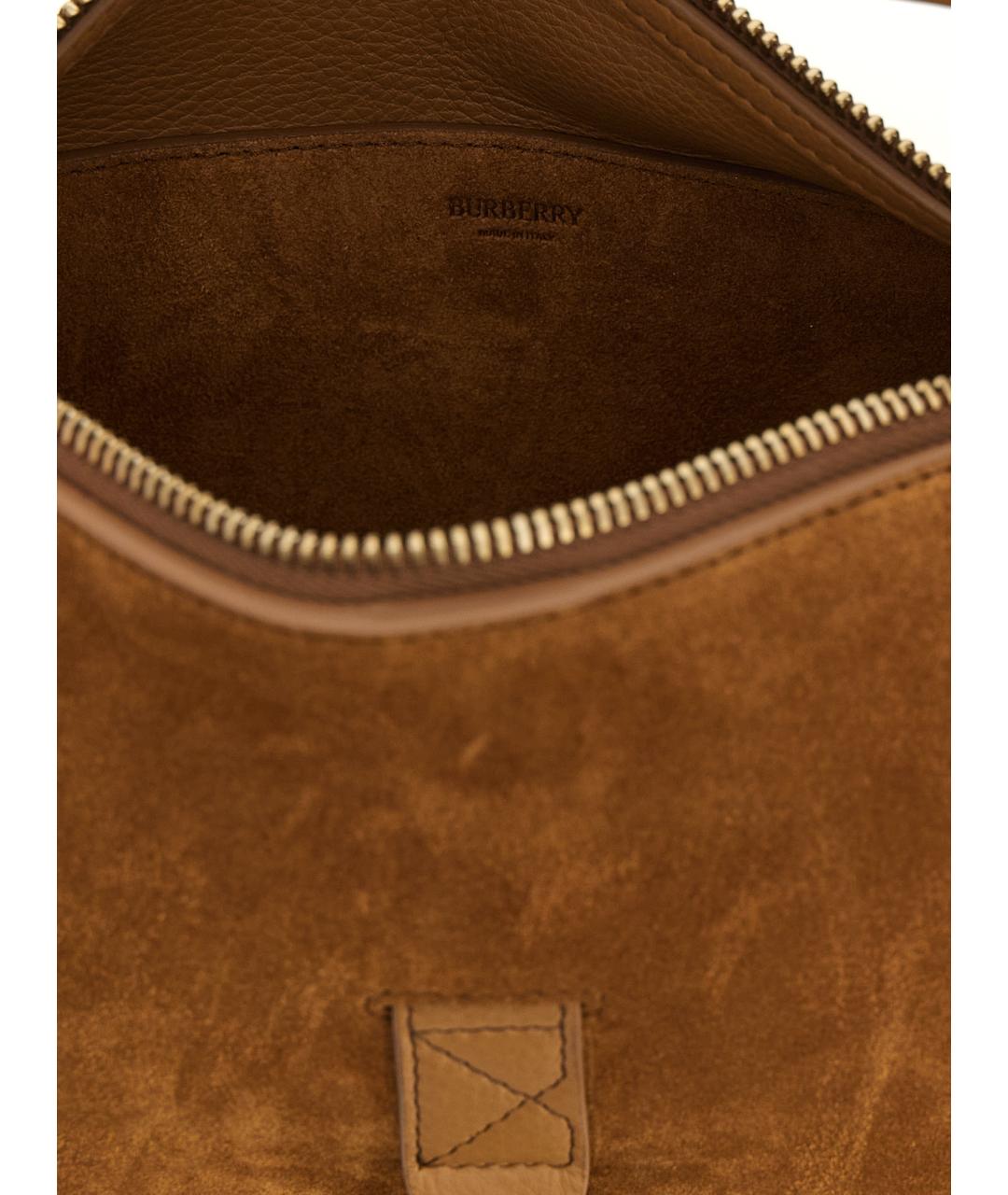 BURBERRY Бежевая замшевая сумка через плечо, фото 4