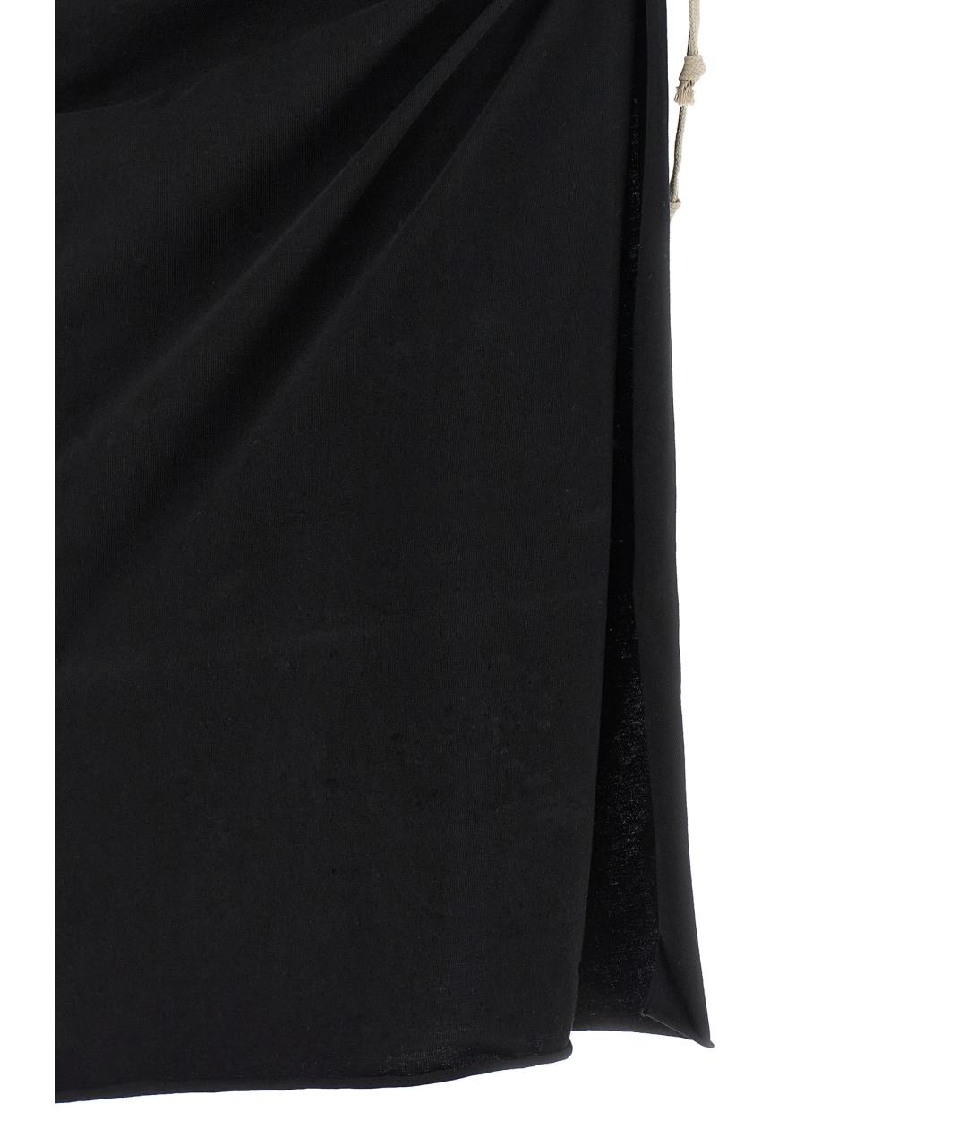 RICK OWENS Черная хлопковая юбка миди, фото 5