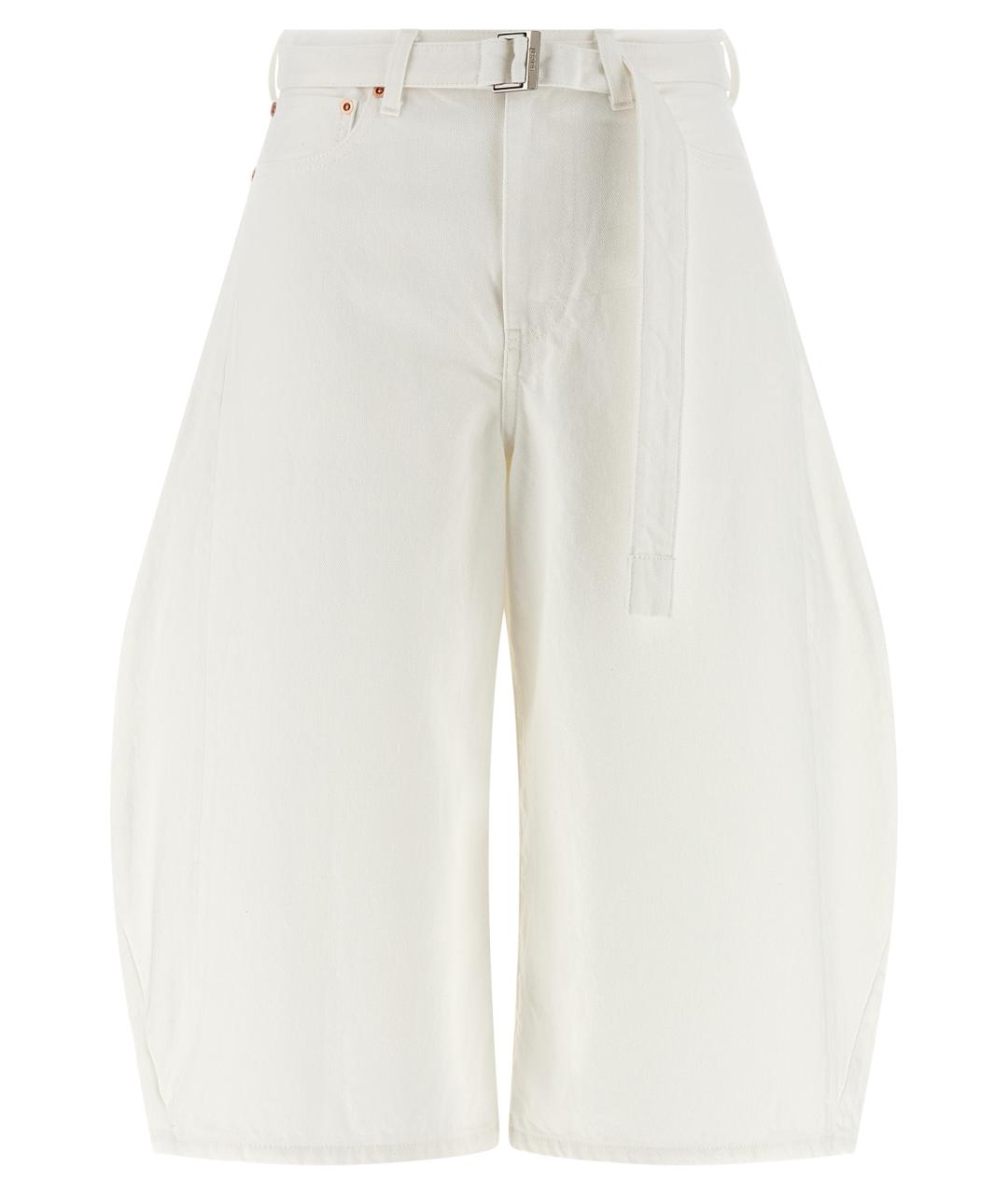 SACAI Белые хлопковые шорты, фото 1