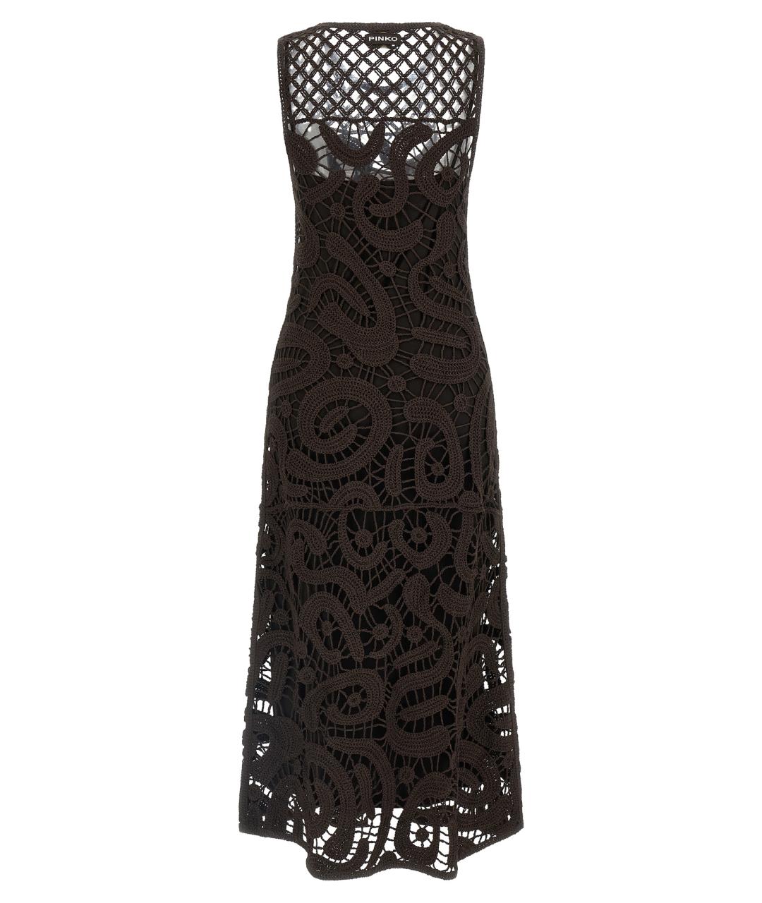 PINKO Коричневое вискозное вечернее платье, фото 2