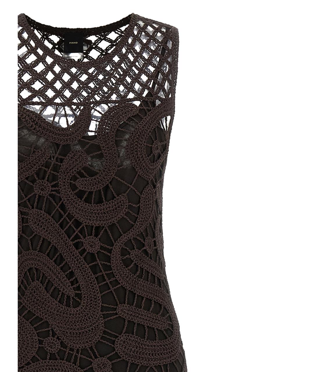 PINKO Коричневое вискозное вечернее платье, фото 3