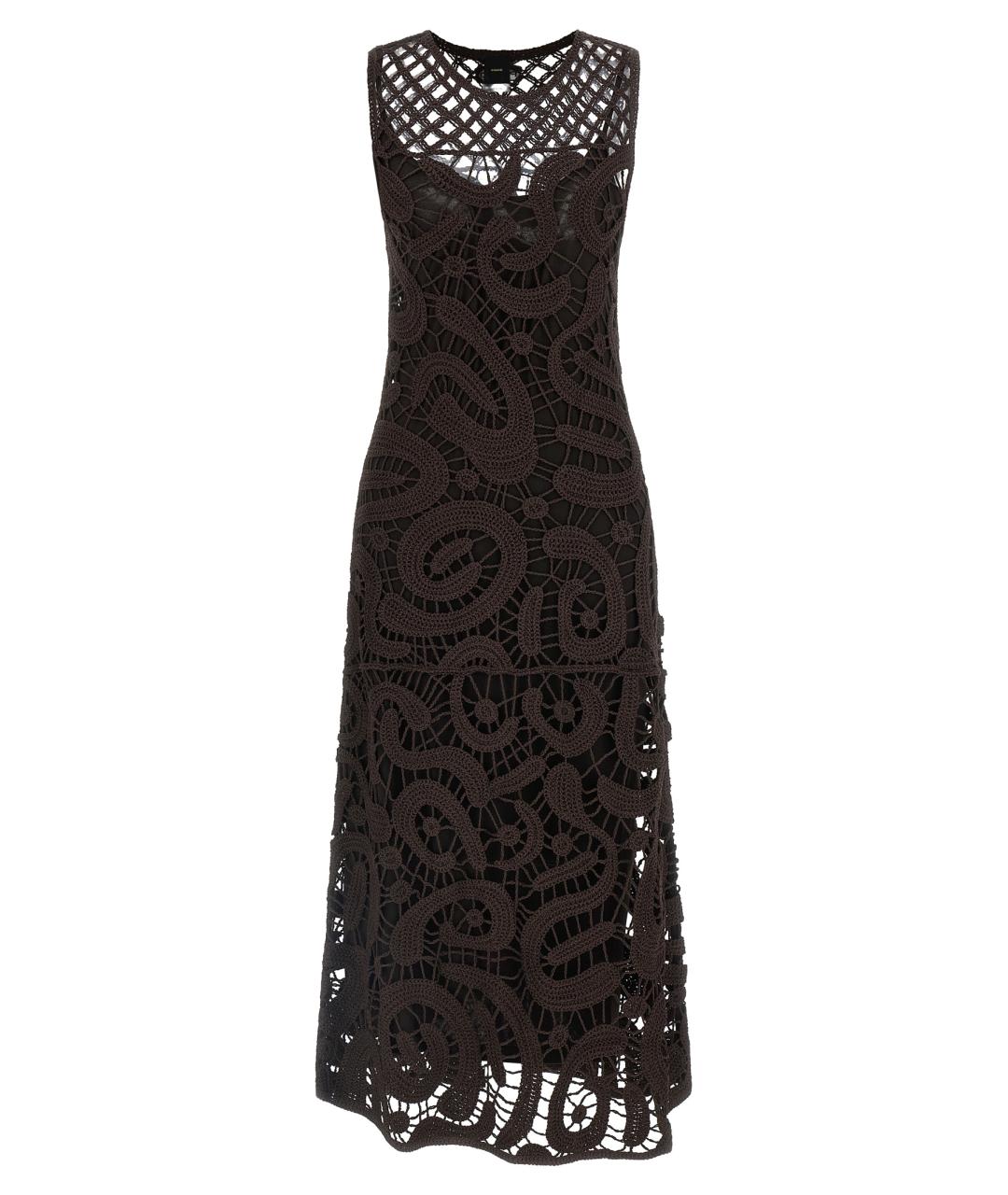 PINKO Коричневое вискозное вечернее платье, фото 1