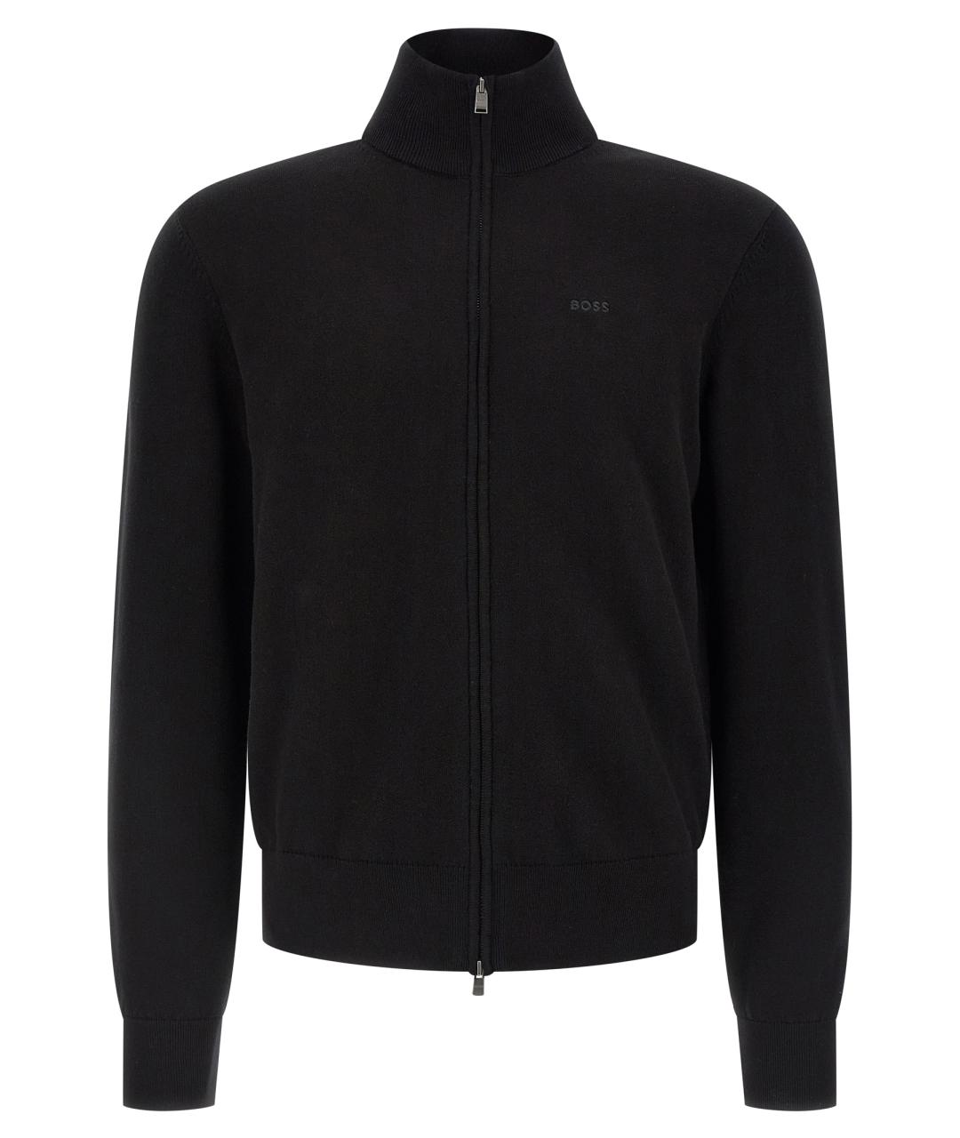 HUGO BOSS Черный хлопковый кардиган, фото 1