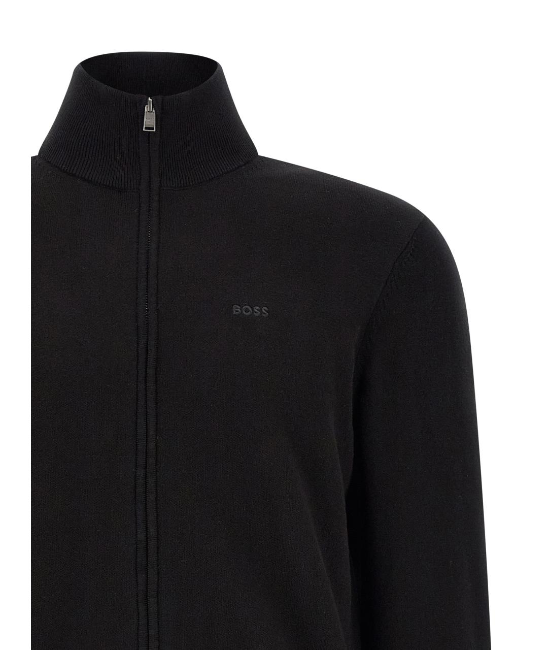 HUGO BOSS Черный хлопковый кардиган, фото 3