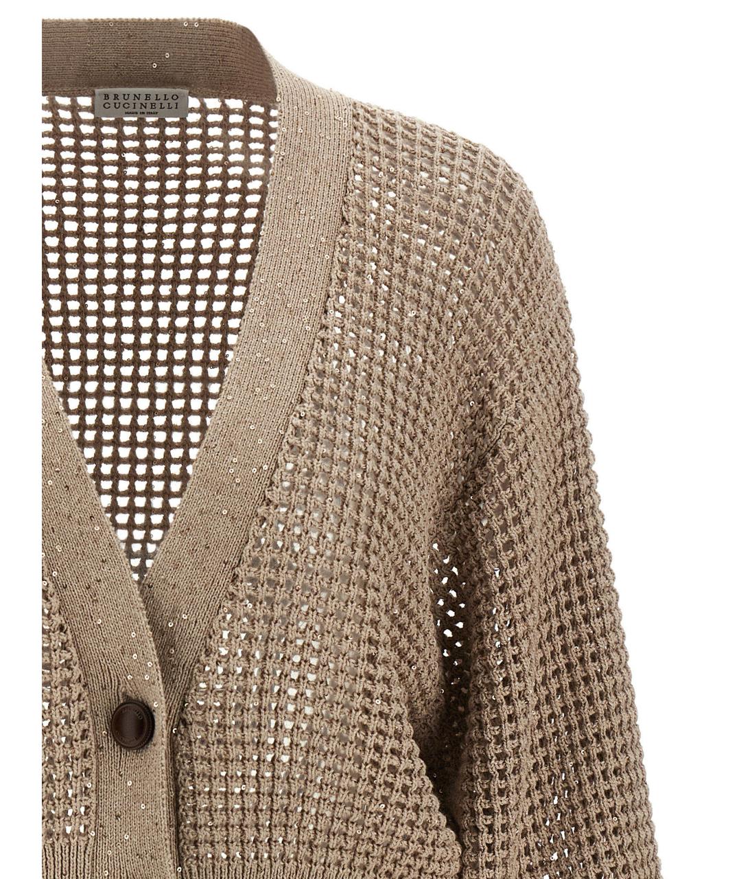 BRUNELLO CUCINELLI Бежевый хлопковый кардиган, фото 3