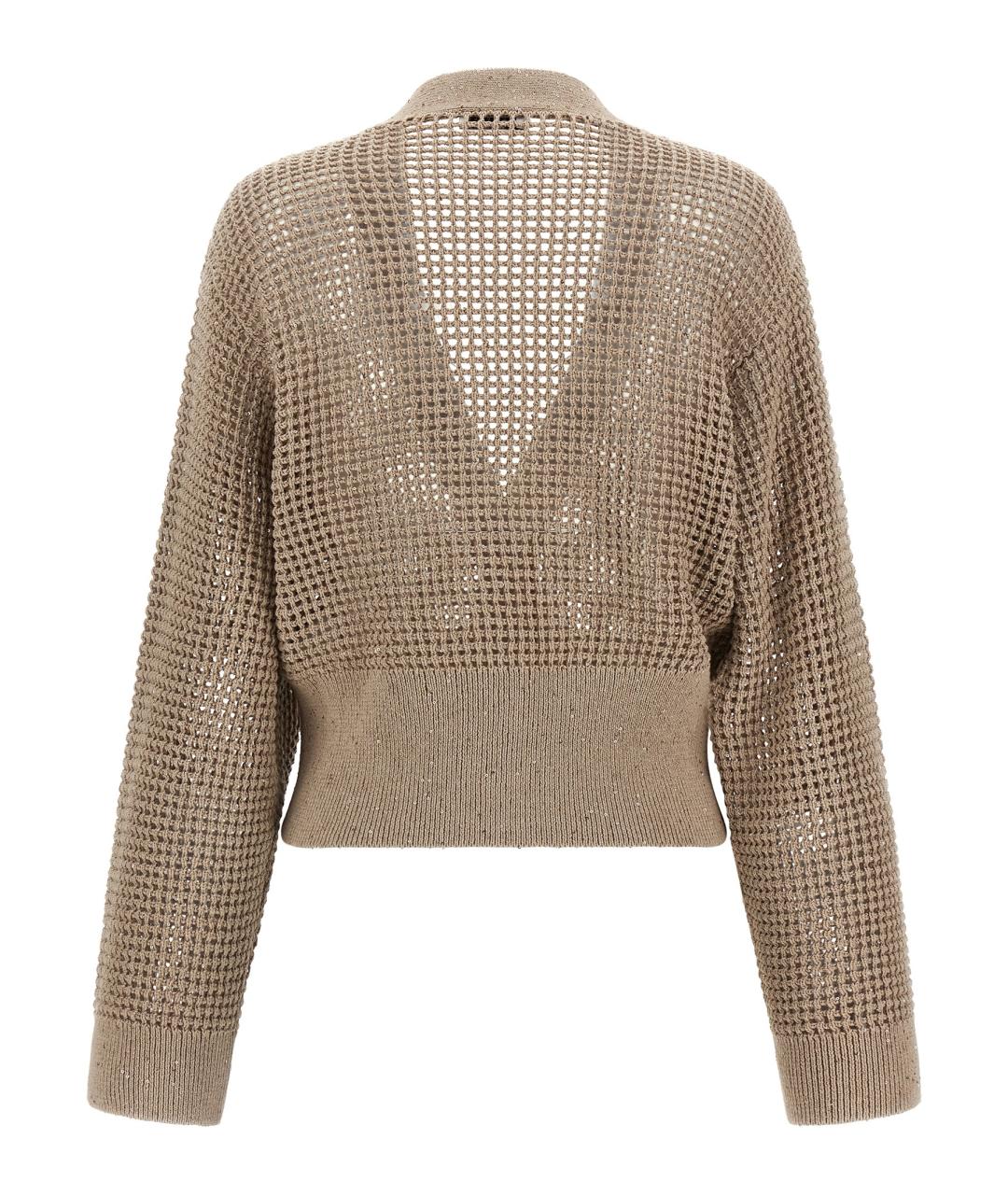 BRUNELLO CUCINELLI Бежевый хлопковый кардиган, фото 2