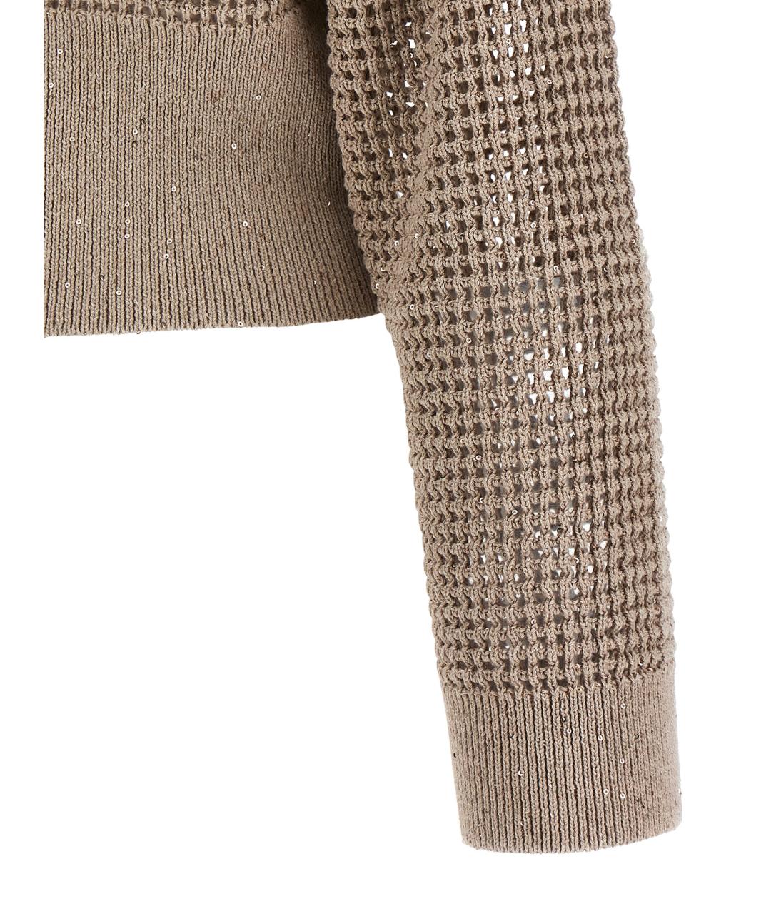 BRUNELLO CUCINELLI Бежевый хлопковый кардиган, фото 4