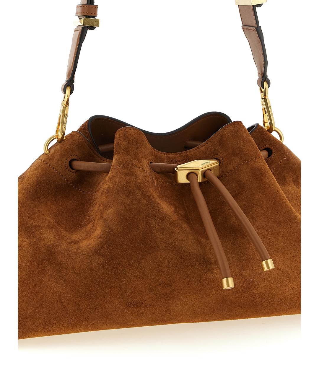 JIMMY CHOO Коричневая замшевая сумка тоут, фото 4