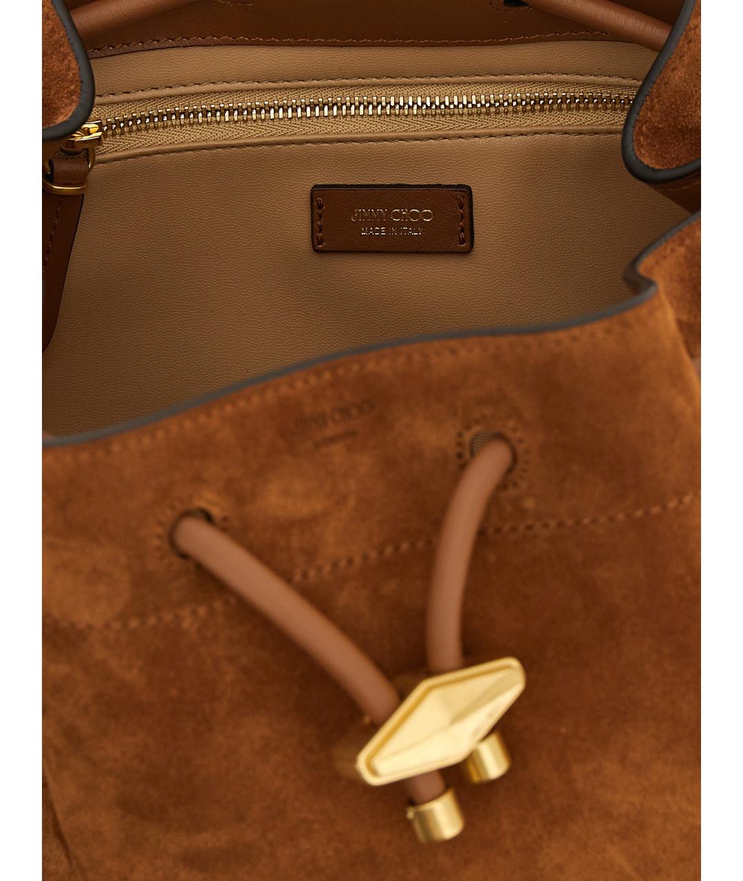 JIMMY CHOO Коричневая замшевая сумка тоут, фото 5