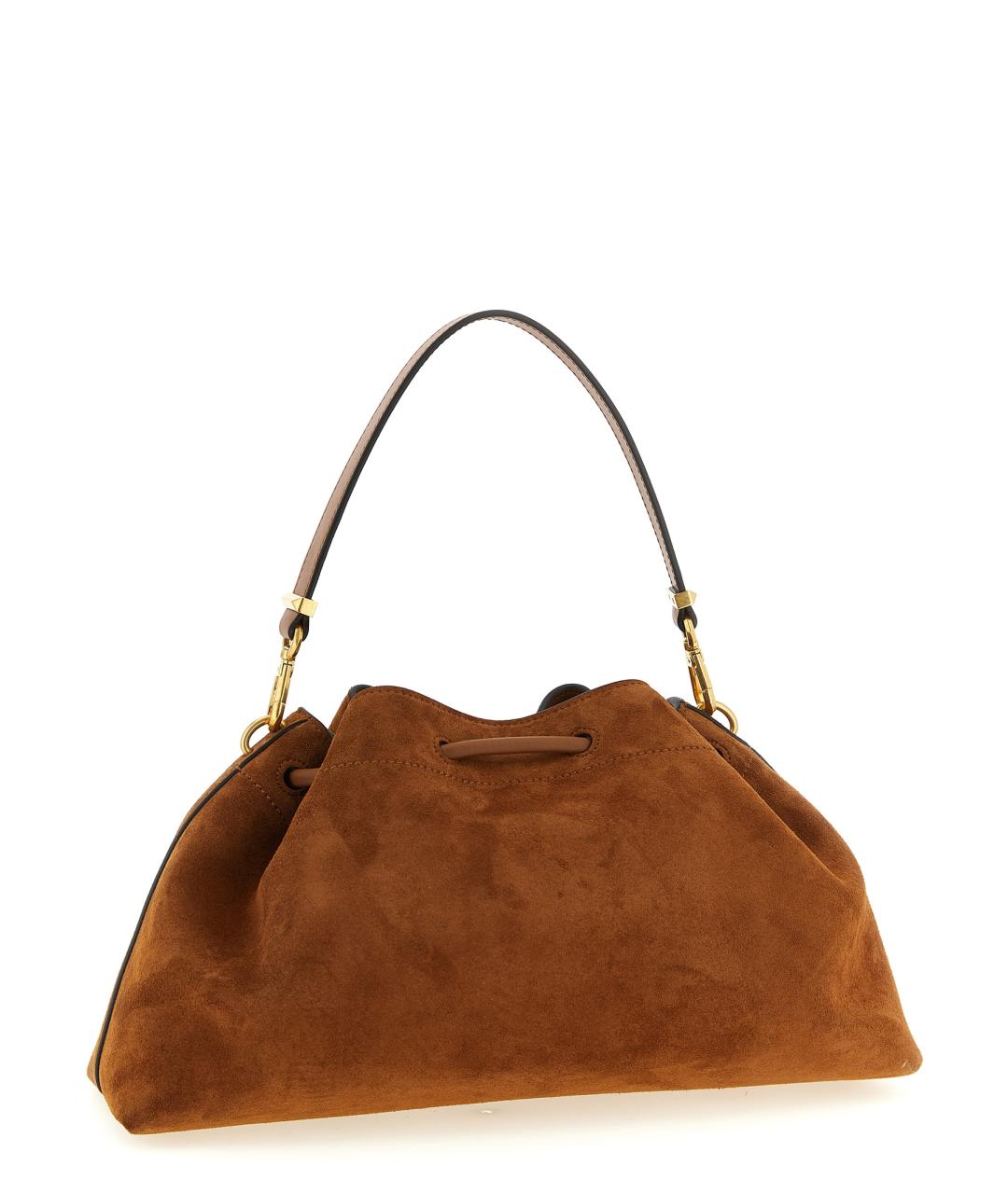 JIMMY CHOO Коричневая замшевая сумка тоут, фото 3