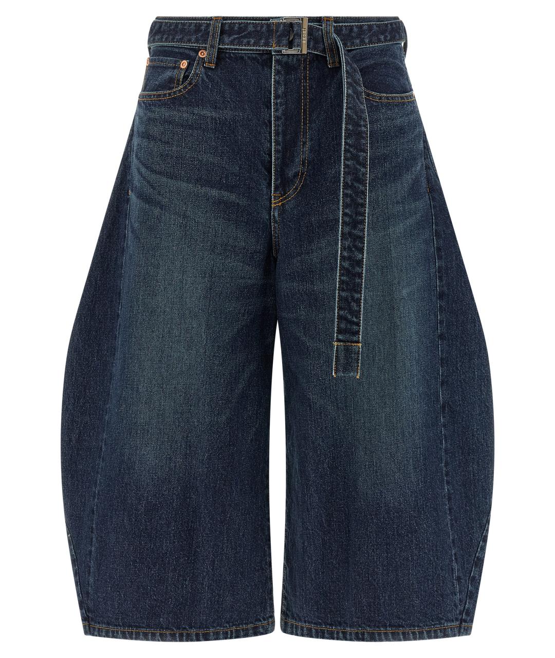 SACAI Темно-синие хлопковые шорты, фото 1