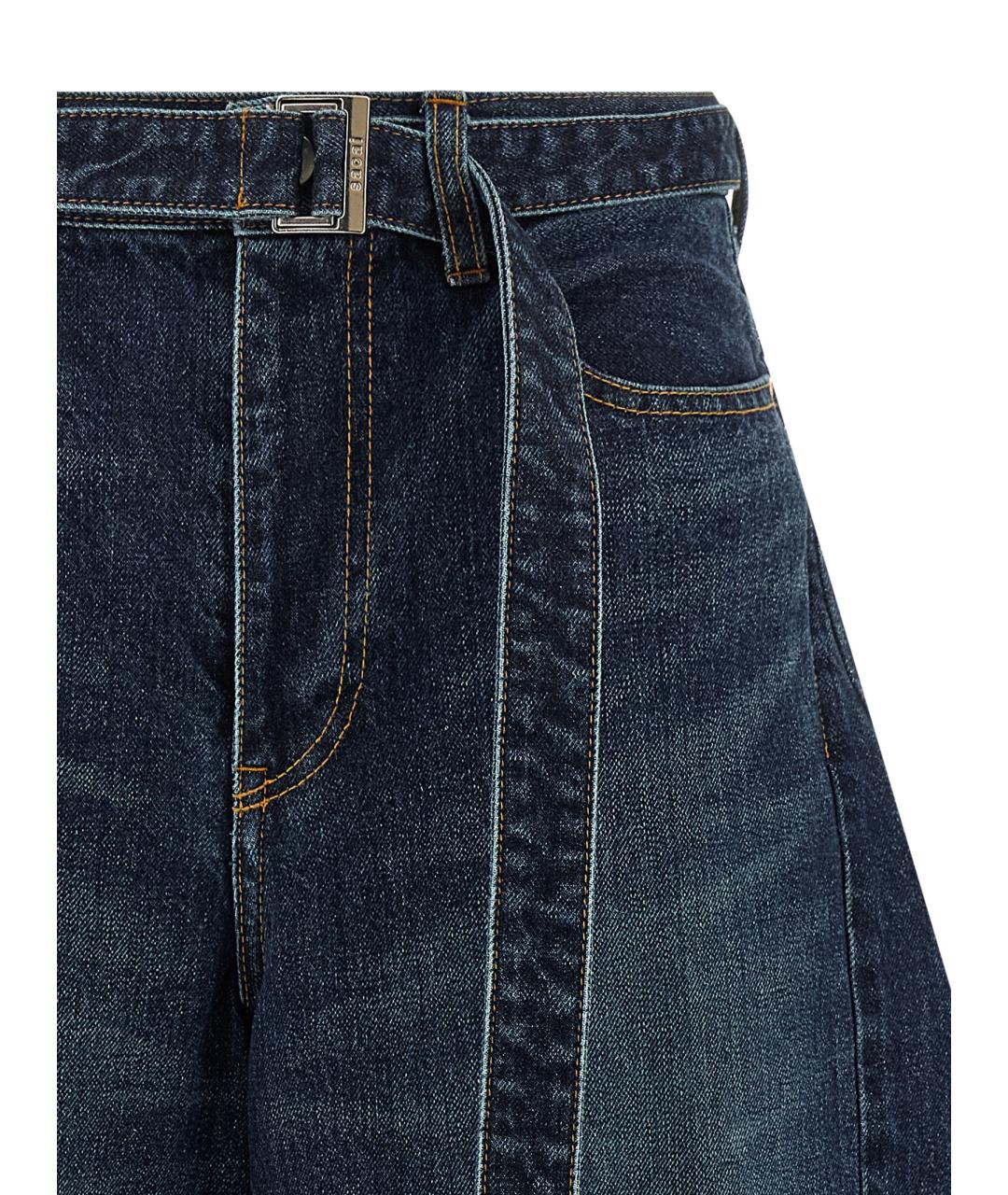 SACAI Темно-синие хлопковые шорты, фото 3