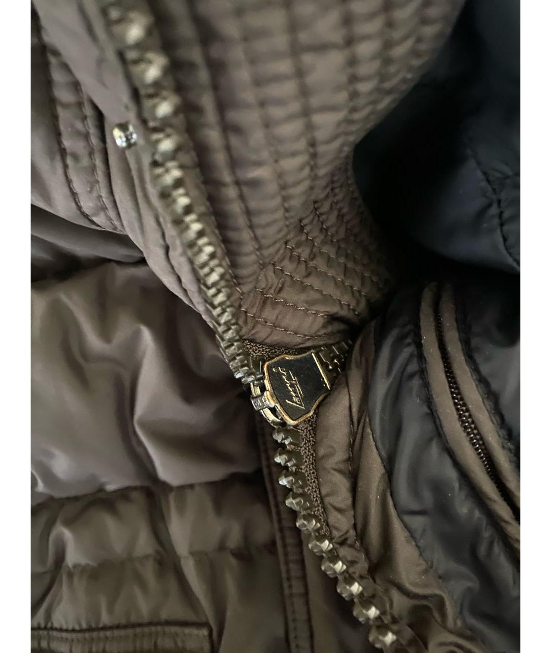 MONCLER Коричневый полиэстеровый пуховик, фото 7