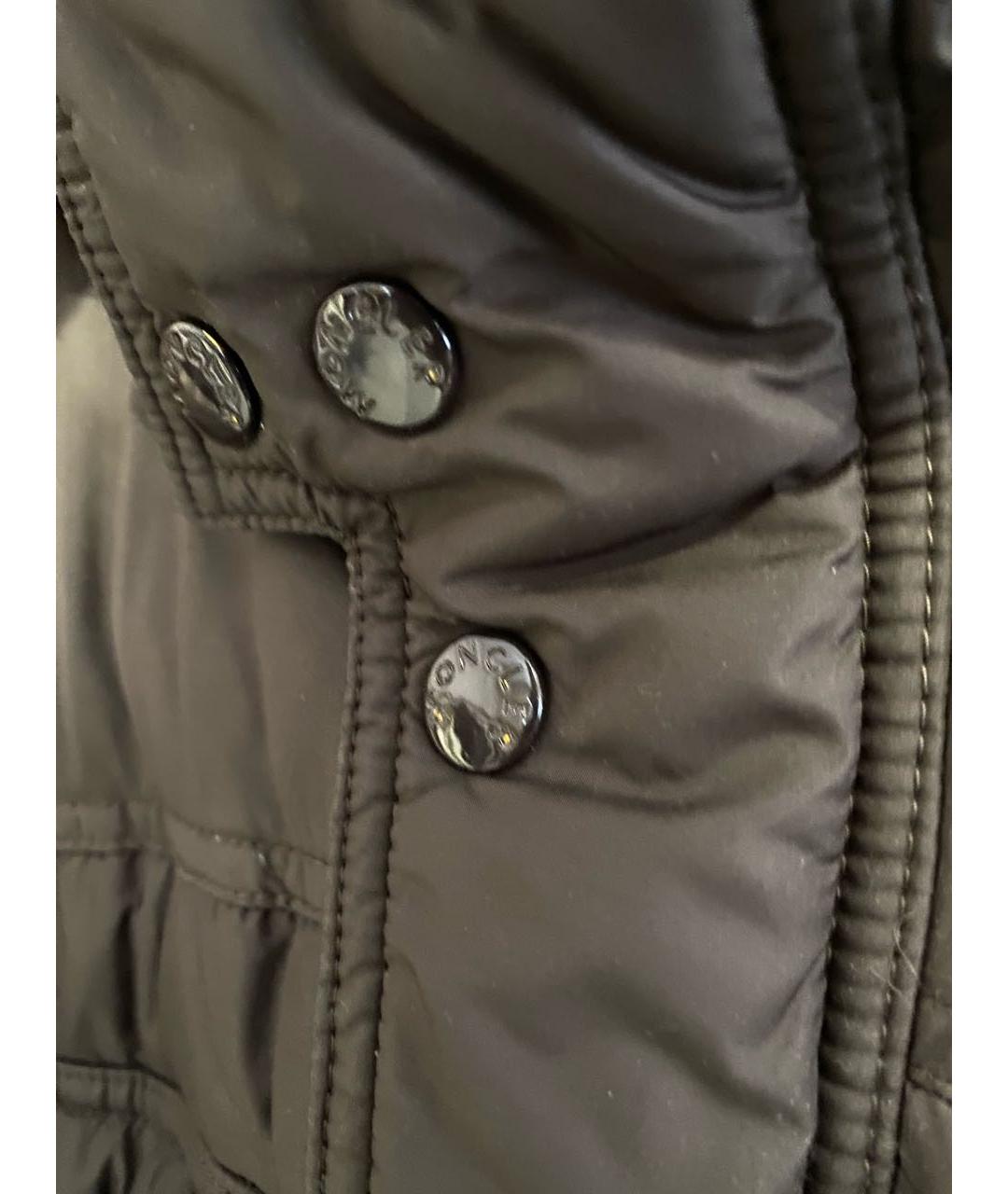 MONCLER Коричневый полиэстеровый пуховик, фото 4