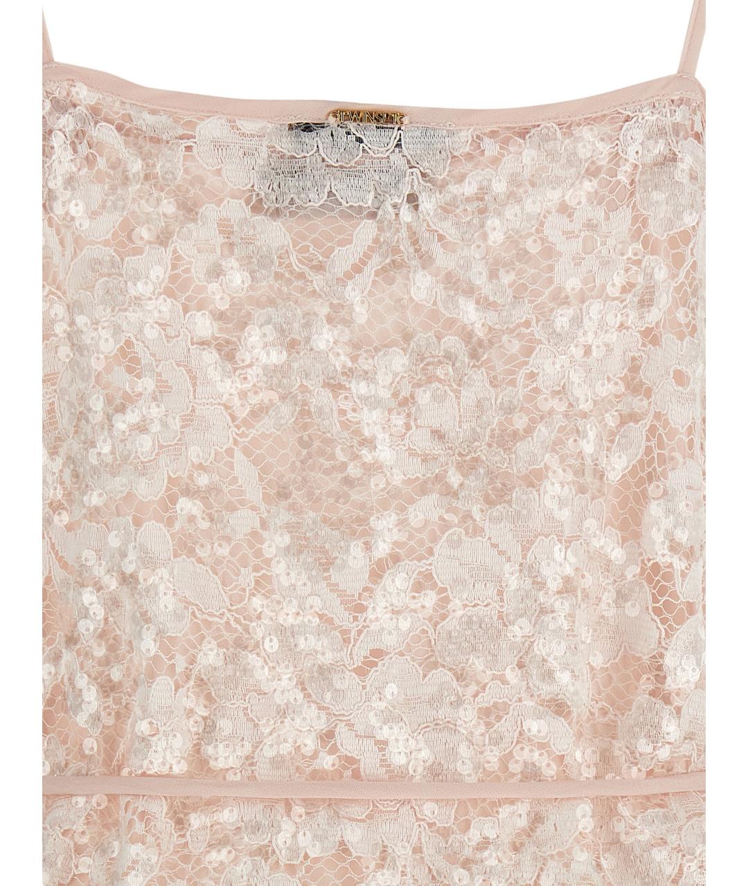 TWIN-SET Розовое полиэстеровое повседневное платье, фото 4