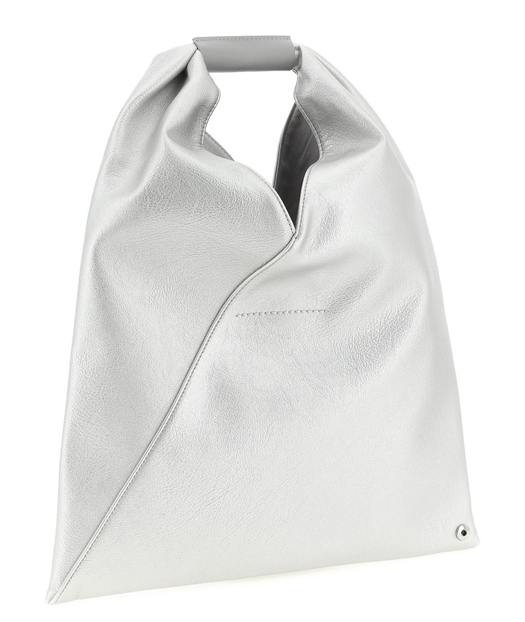 MM6 MAISON MARGIELA Серебряная сумка тоут из искусственной кожи, фото 2