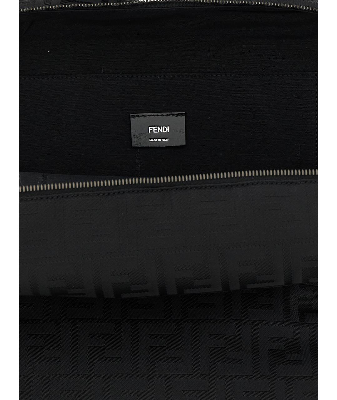 FENDI Черный жаккардовый рюкзак, фото 4
