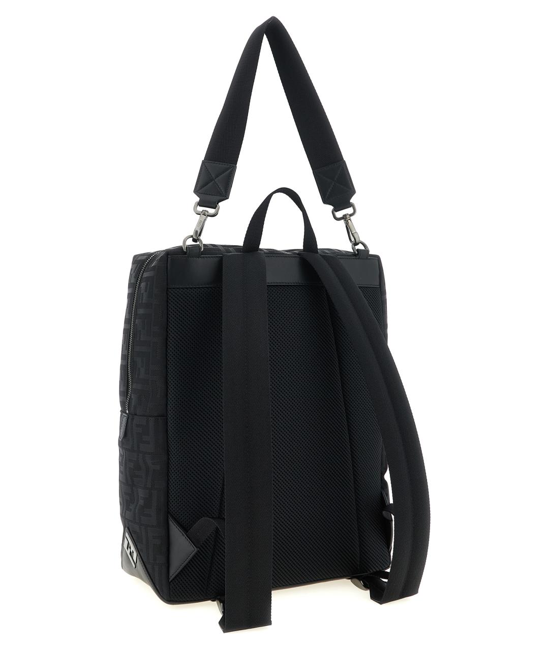 FENDI Черный жаккардовый рюкзак, фото 2