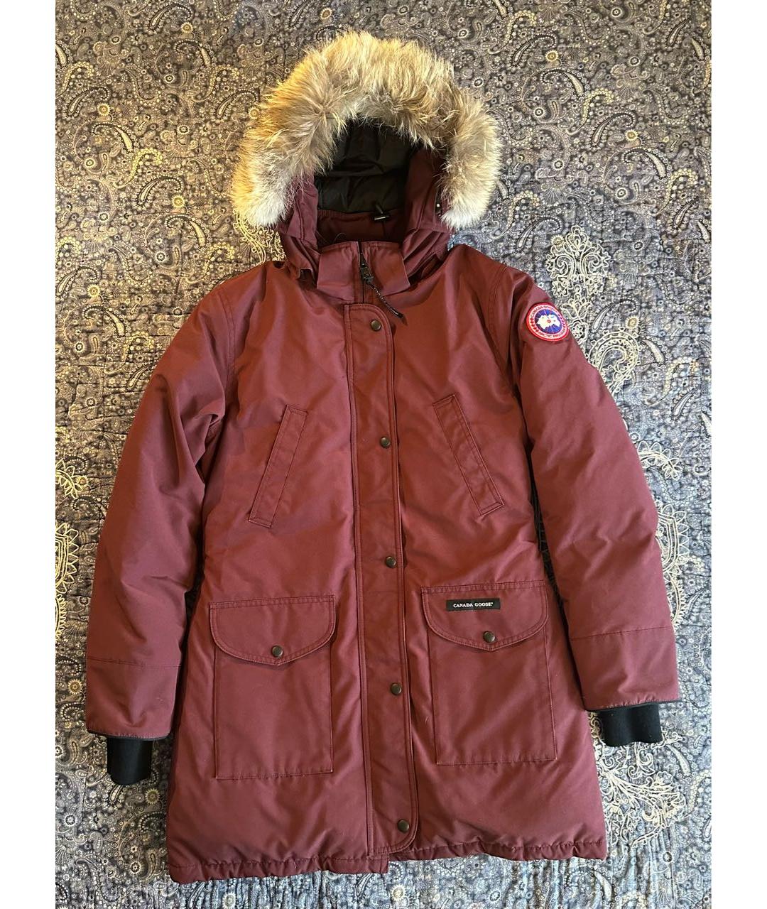 CANADA GOOSE Бордовый полиамидовый пуховик, фото 9