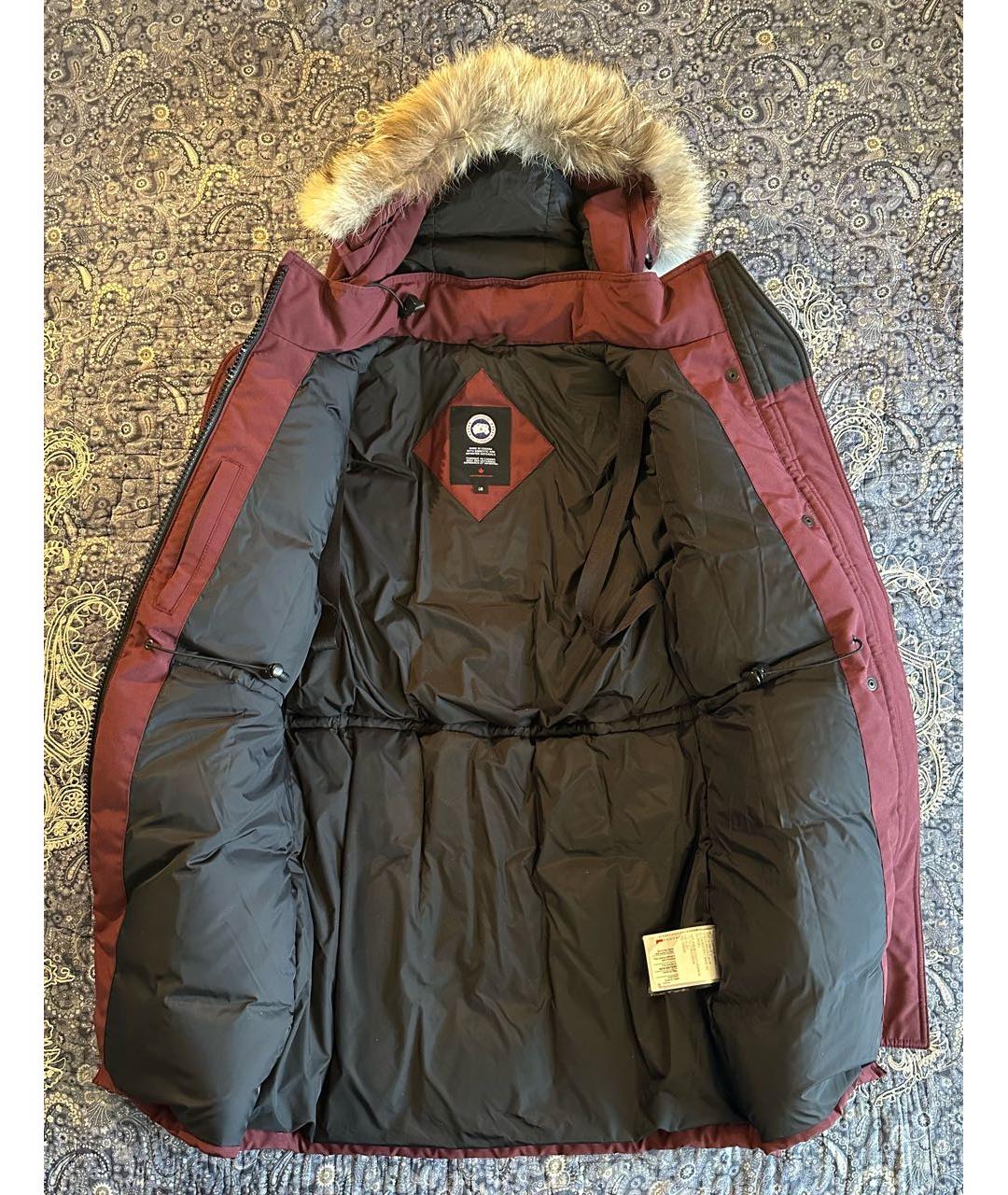 CANADA GOOSE Бордовый полиамидовый пуховик, фото 3