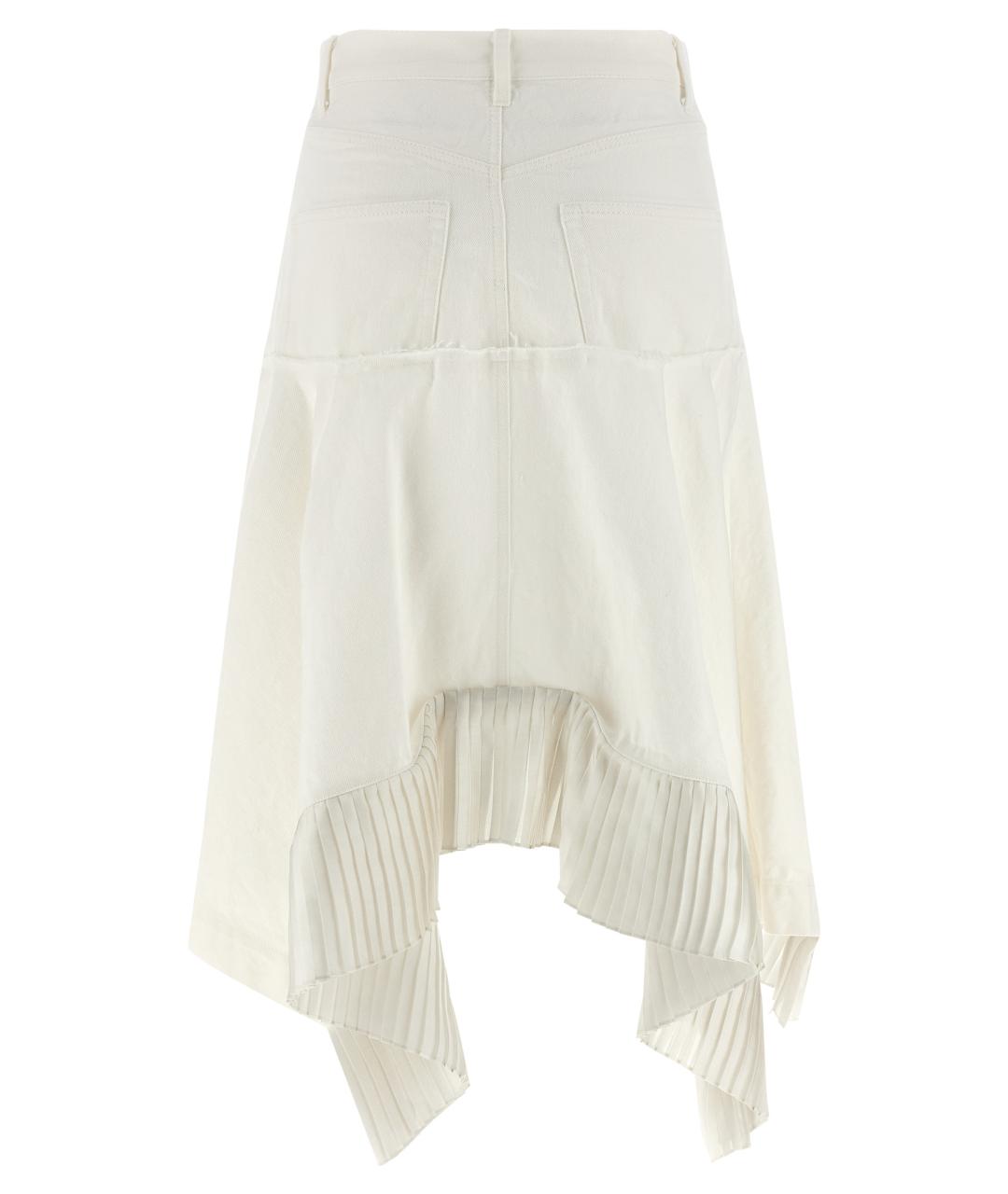 SACAI Белая хлопковая юбка миди, фото 2